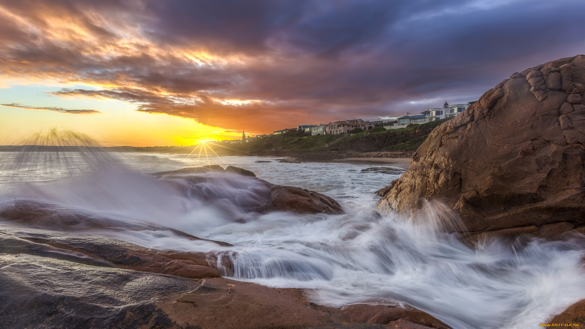 города, -, пейзажи, берег, море