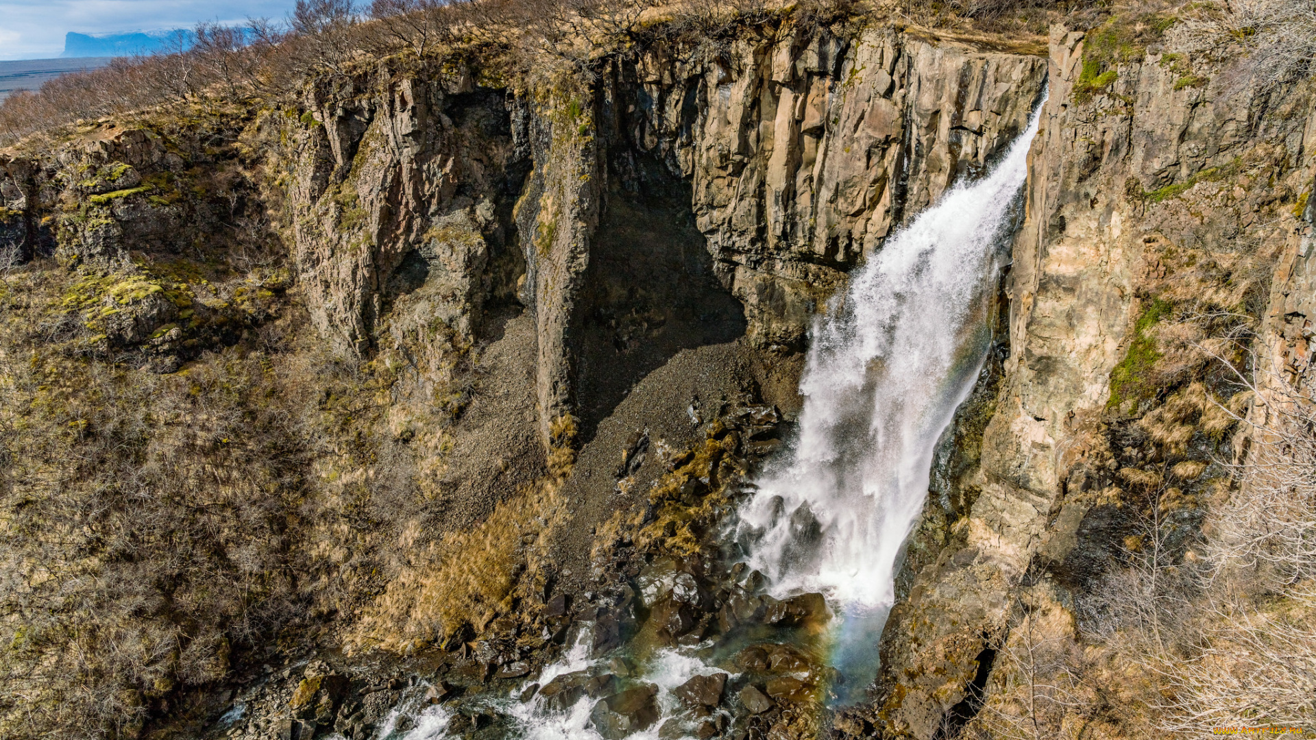 природа, водопады, водопад, река, лес
