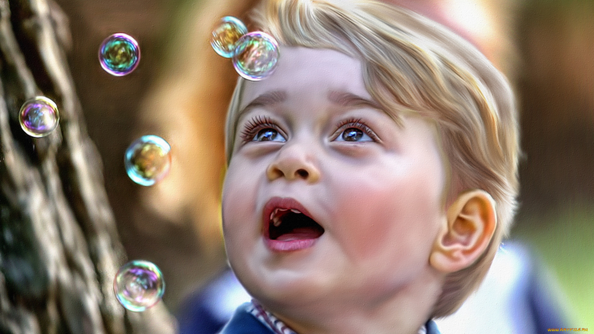 рисованное, люди, портрет, мальчик, картина