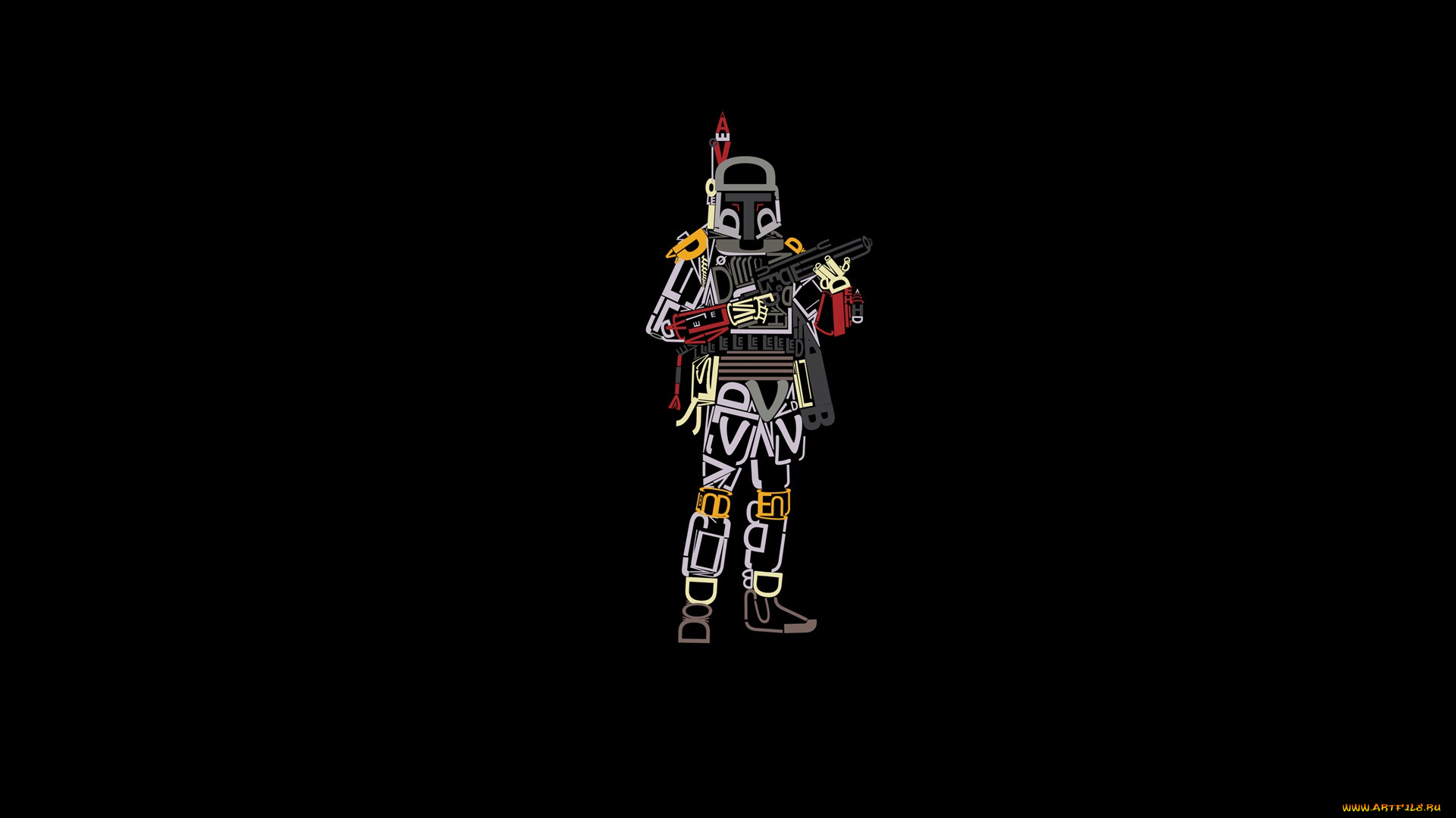 рисованное, минимализм, star, wars, boba, fett, боба, фетт, звездные, войны