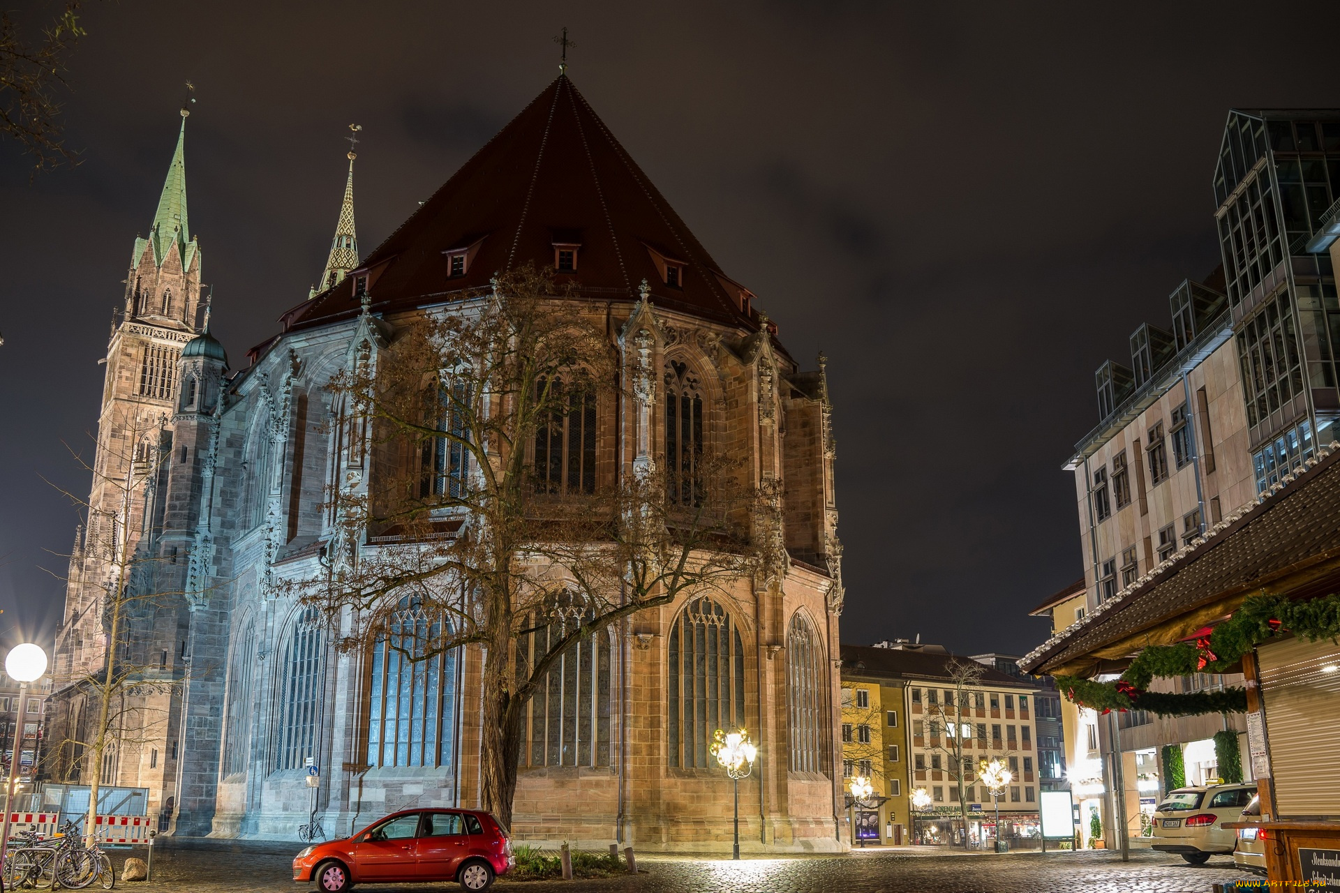 города, -, католические, соборы, , костелы, , аббатства, фонари, собор, машины