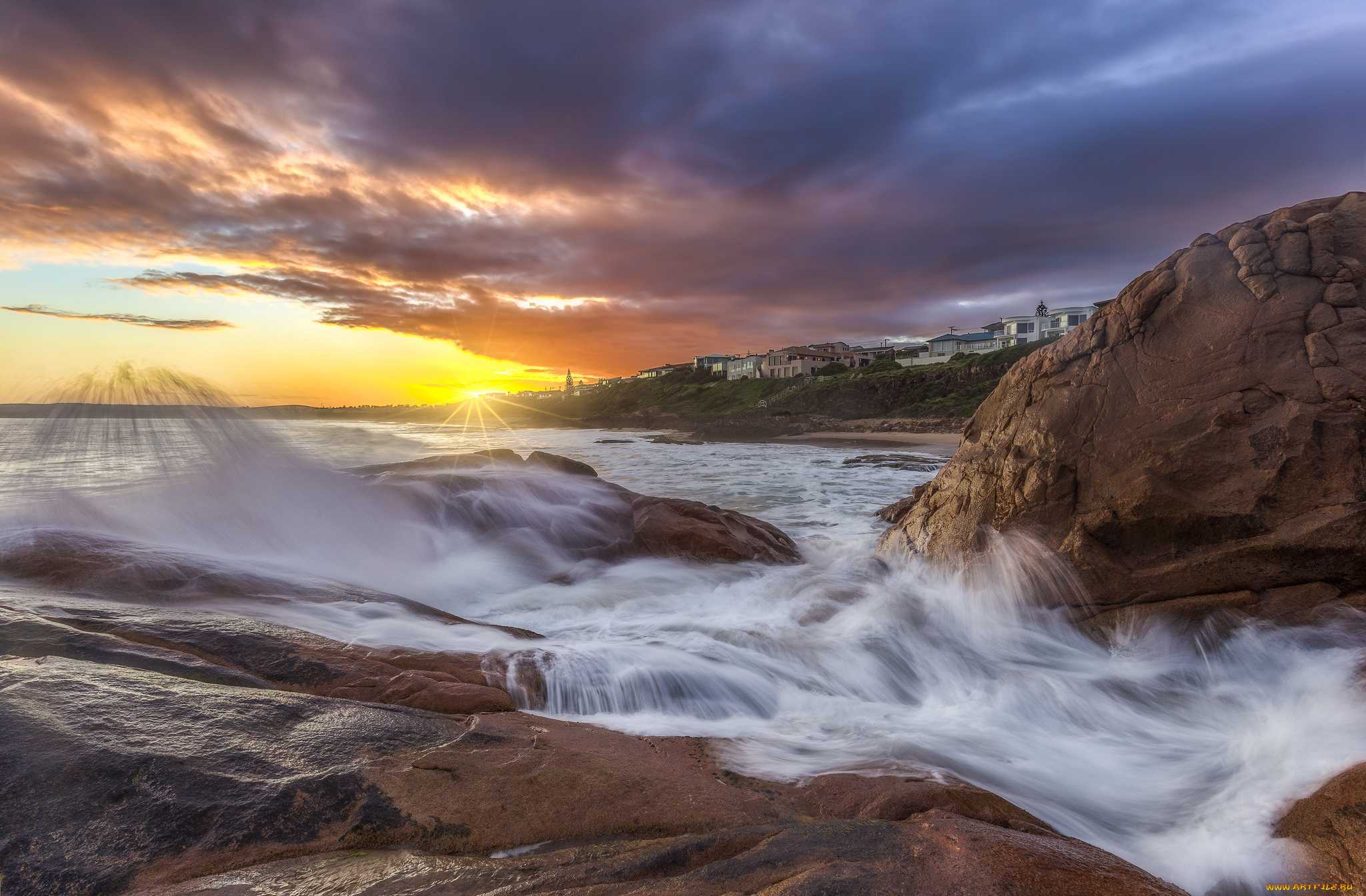 города, -, пейзажи, берег, море