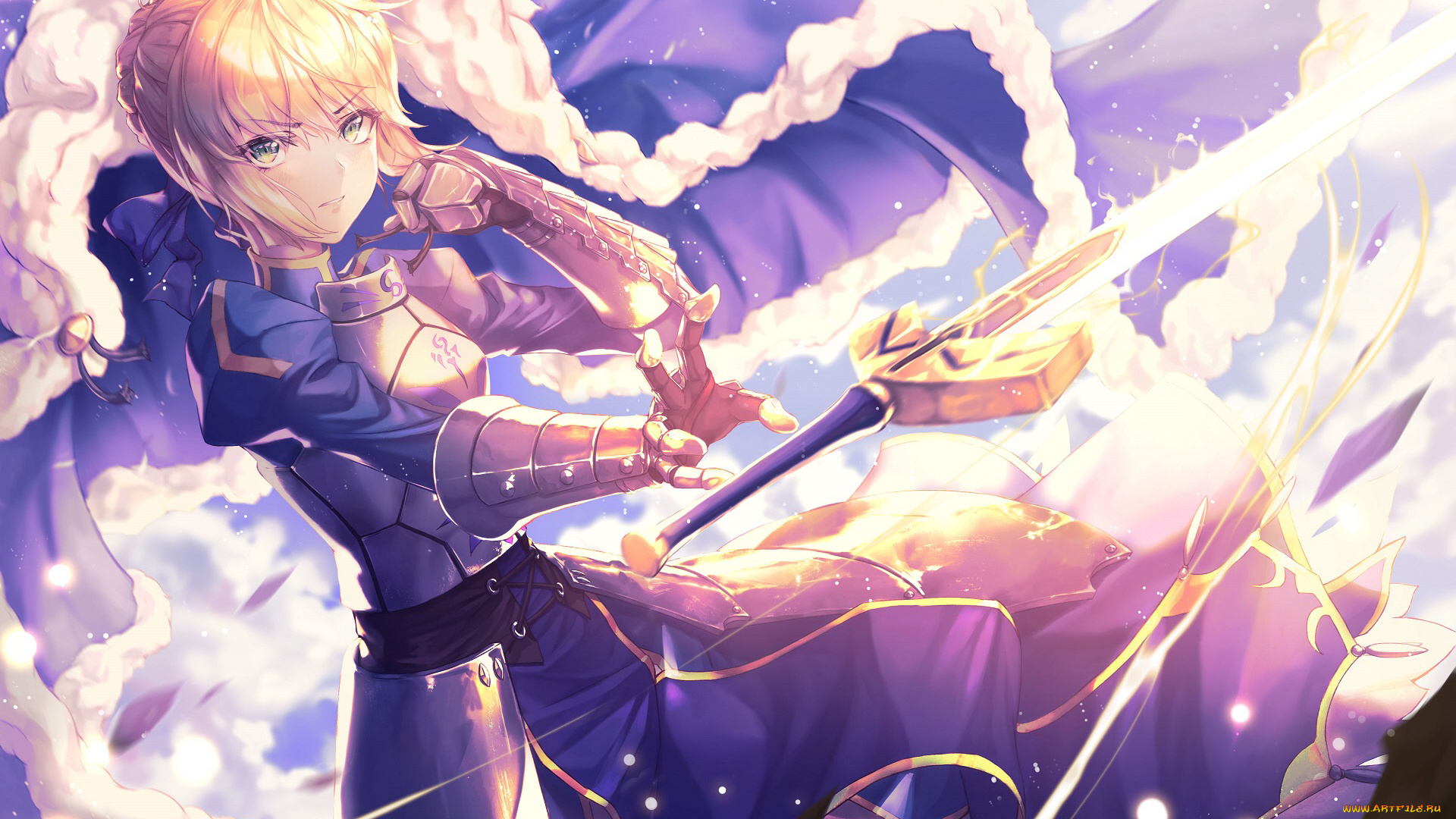 аниме, fate, stay, night, девушка