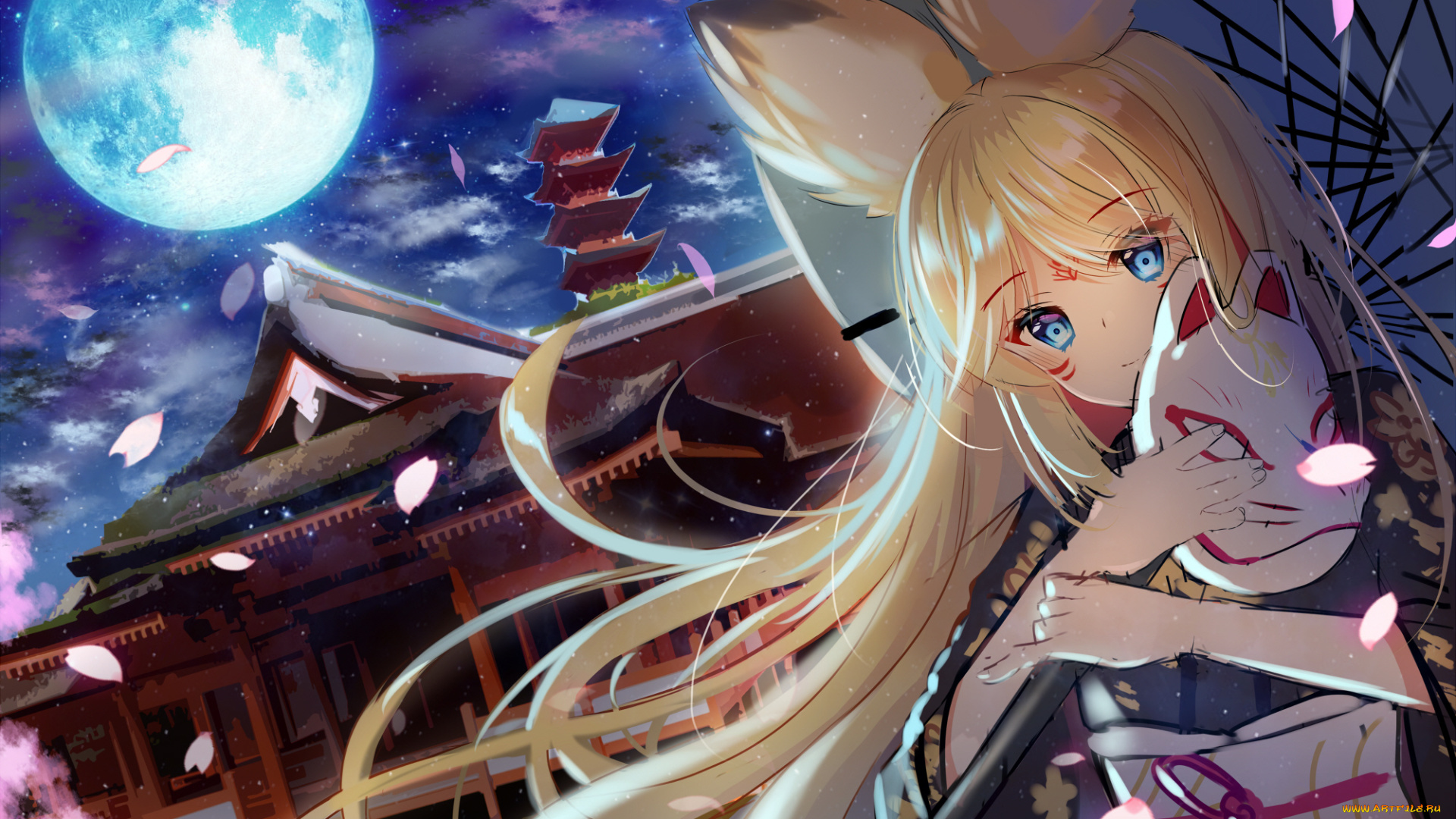 аниме, животные, , существа, девушка