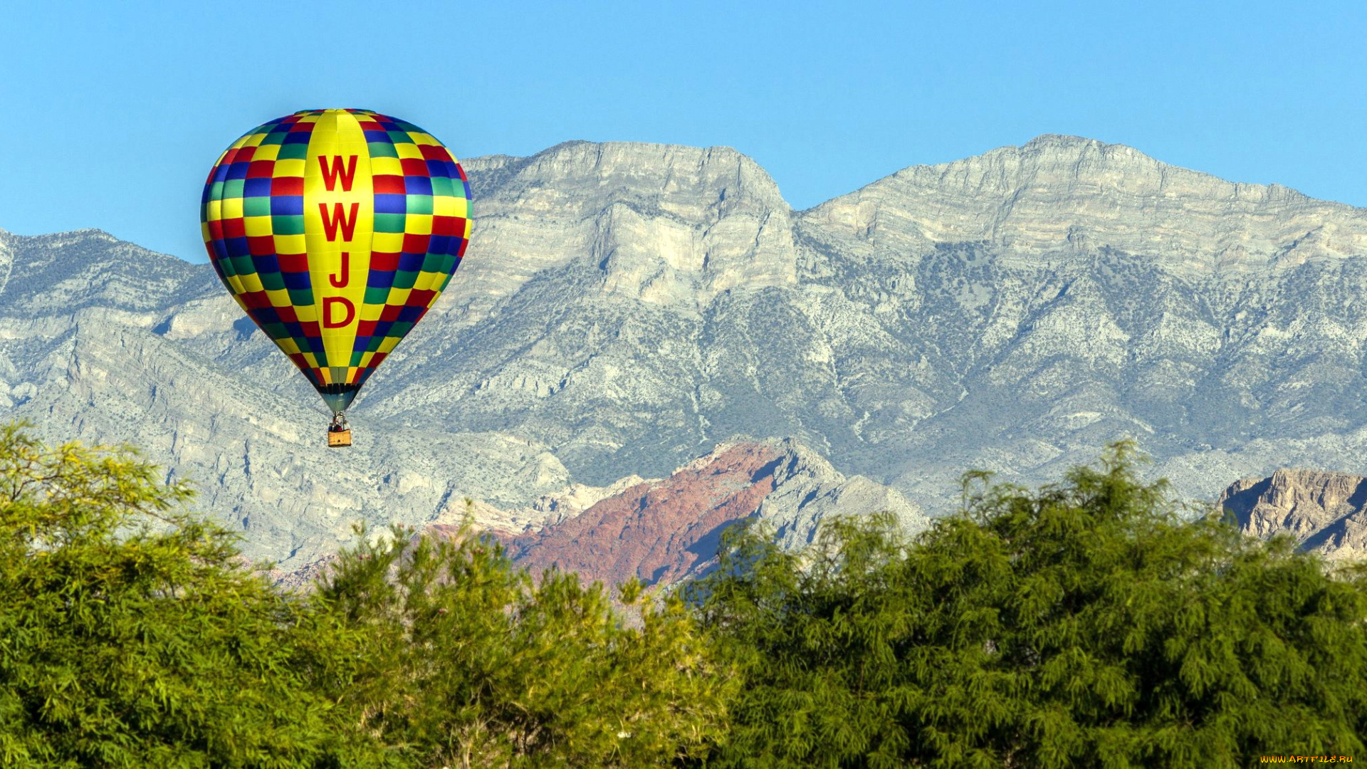авиация, воздушные, шары, горы, воздушный, шар
