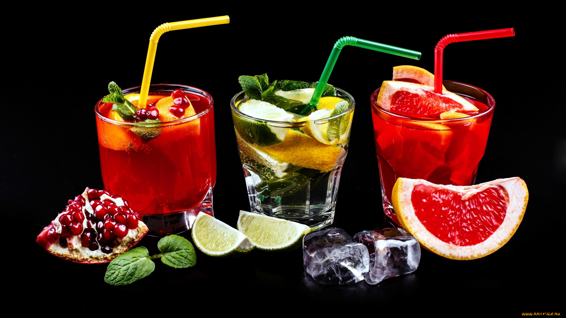 еда, напитки, , коктейль, лед, лайм, гранат, коктейль, мята