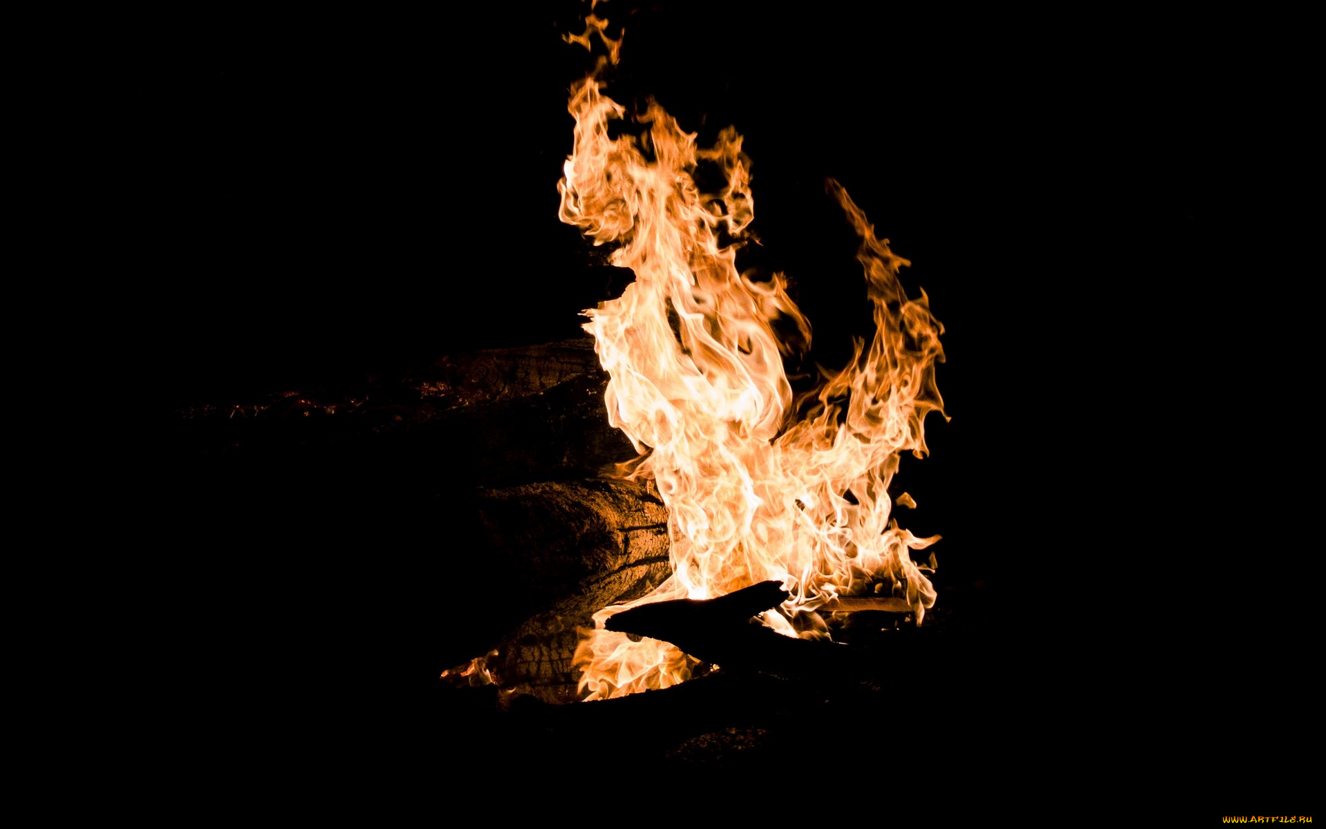 природа, огонь, костер, пламя