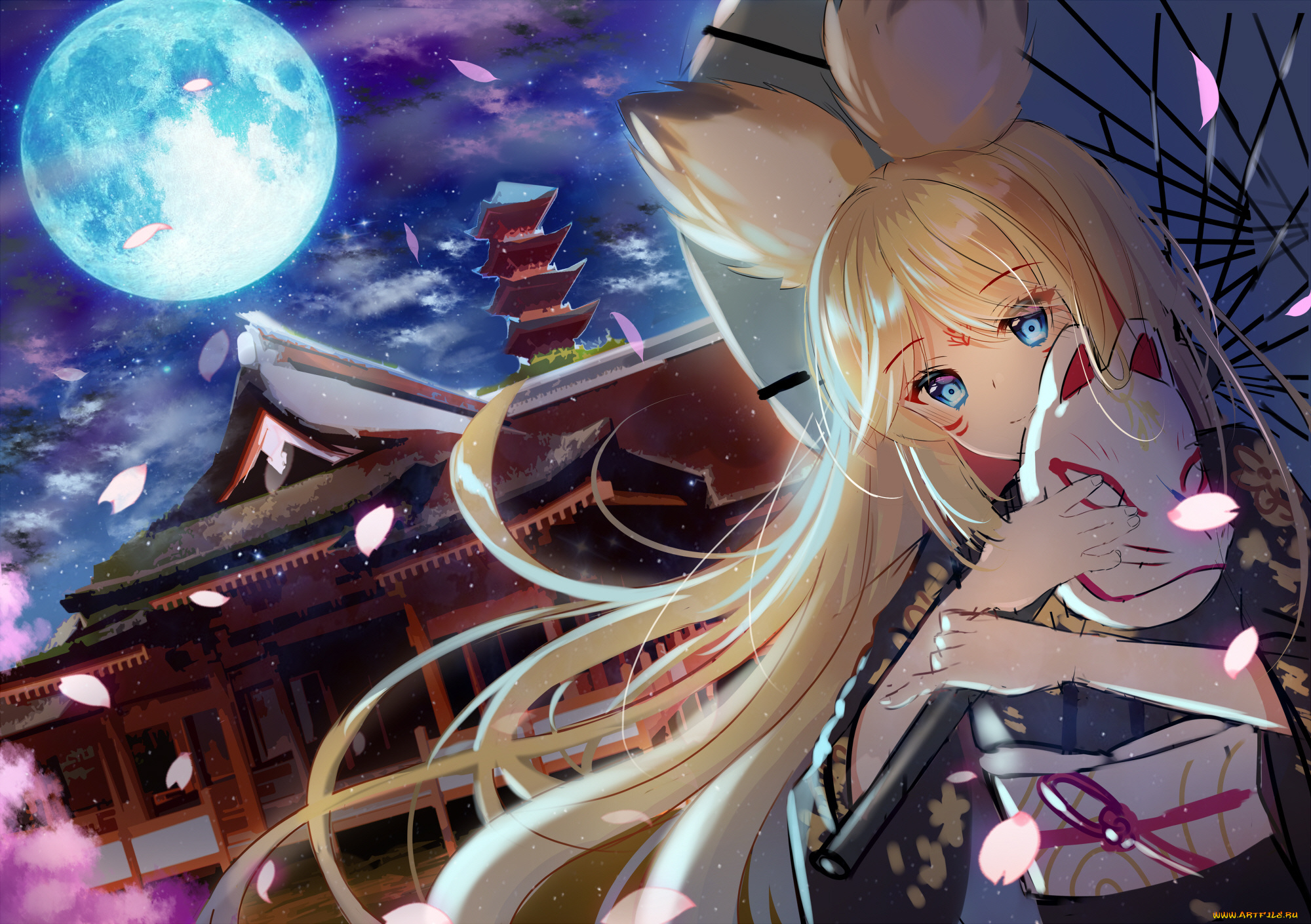 аниме, животные, , существа, девушка