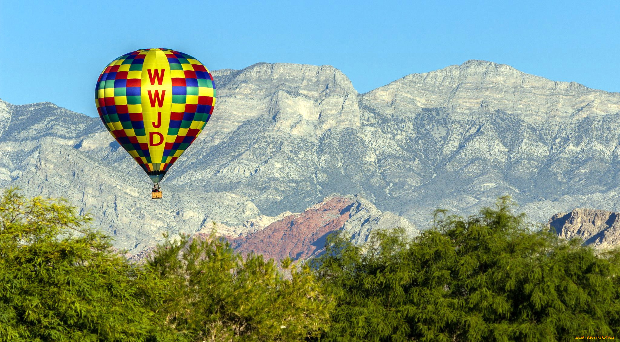 авиация, воздушные, шары, горы, воздушный, шар