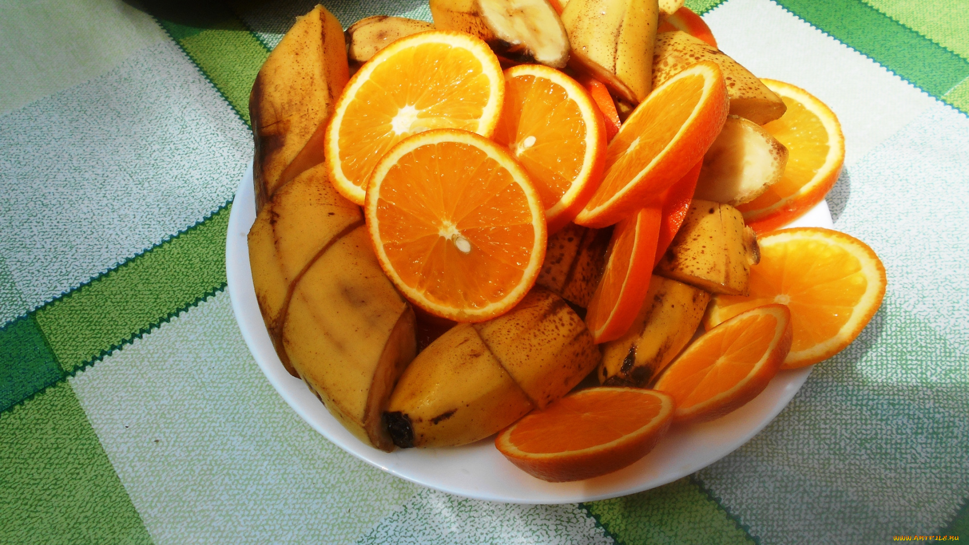 еда, бананы, фрукты, апельсины