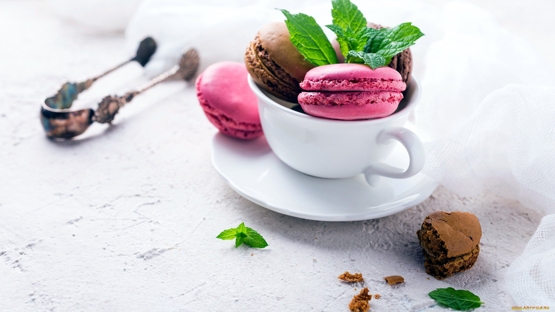 еда, макаруны, ассорти, печенье, лакомство