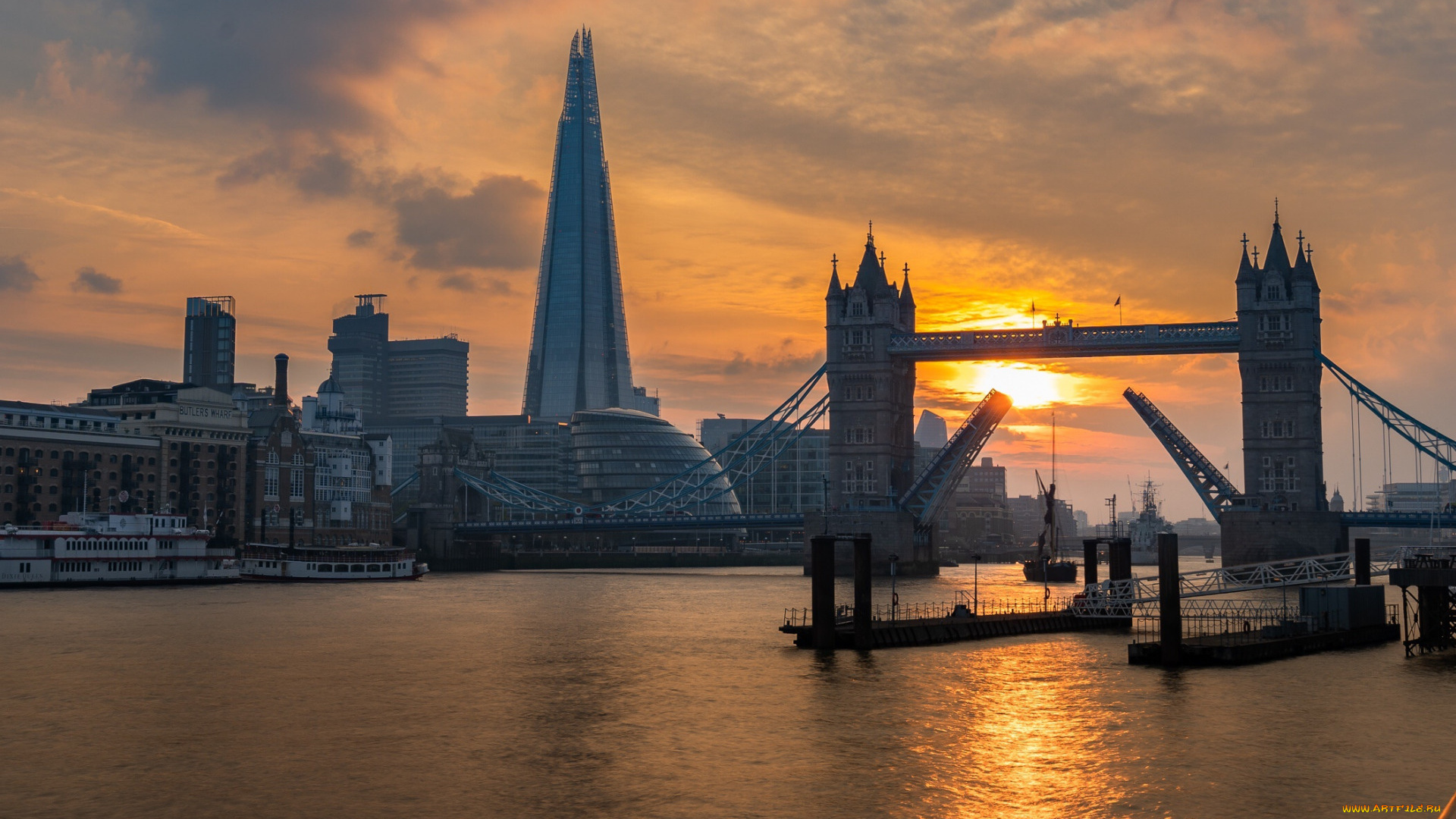 города, лондон, , великобритания, tower, bridge