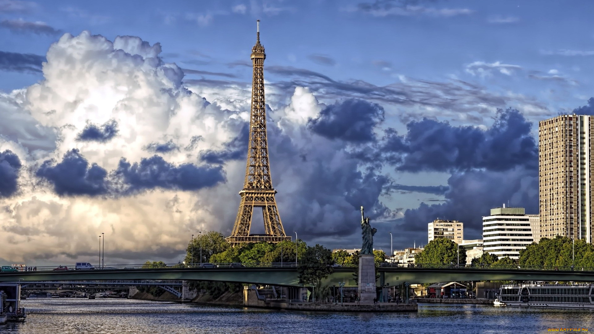 города, париж, , франция, башня