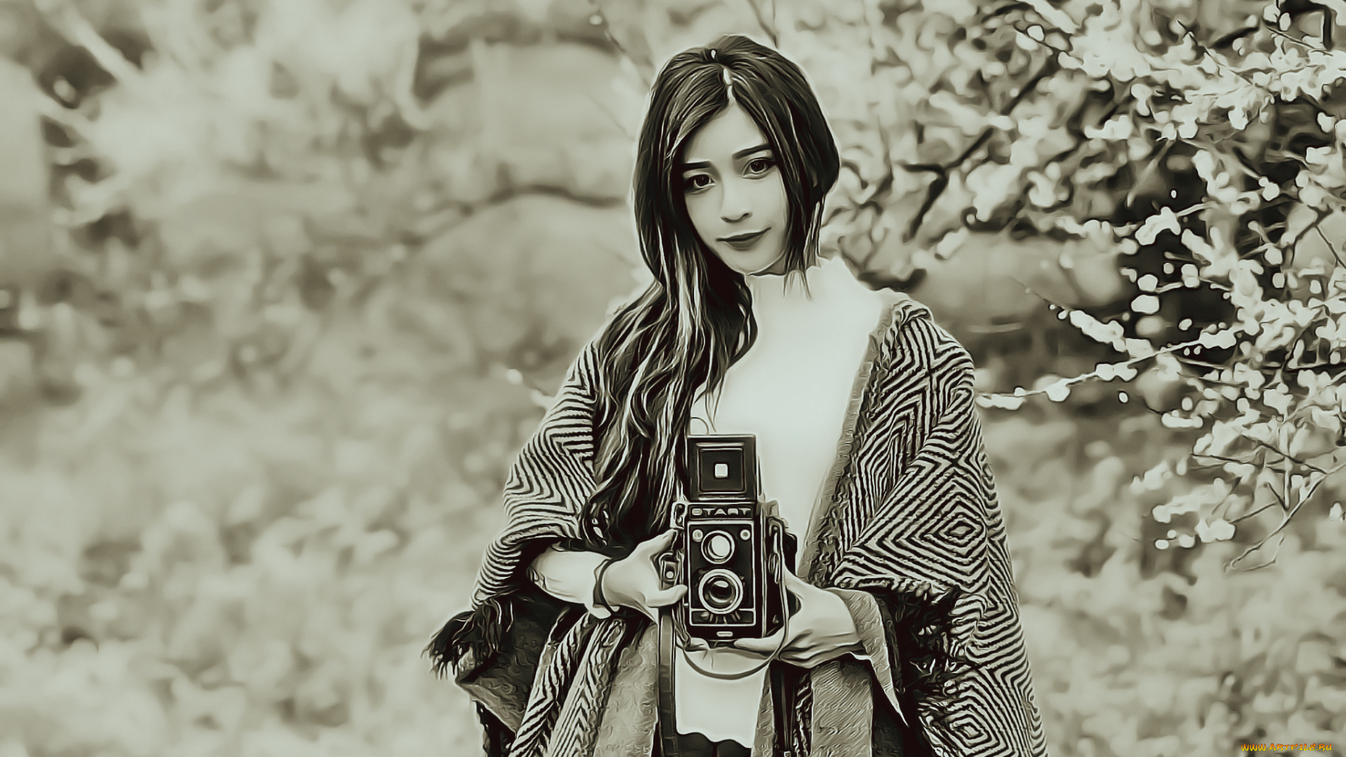 календари, компьютерный, дизайн, девушка, женщина, улица, 2019, фотоаппарат, calendar