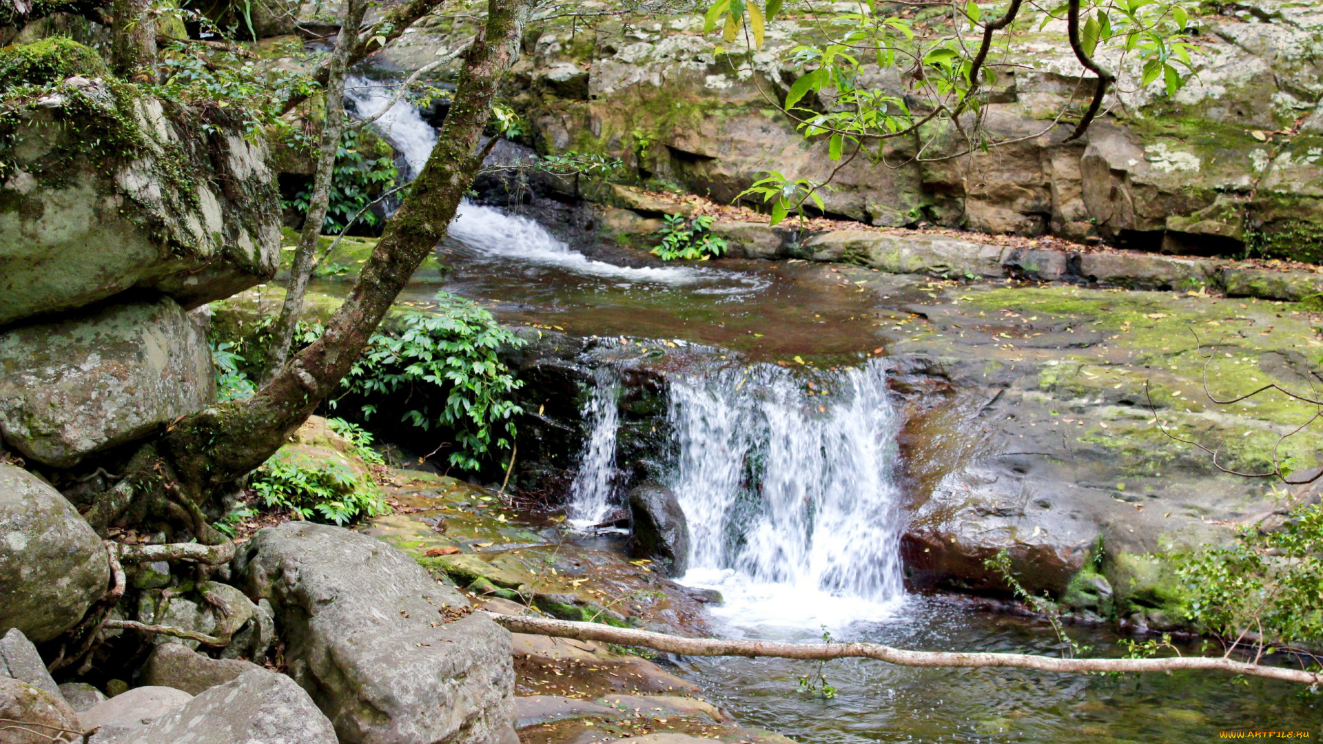 природа, водопады, вода, водопад, поток