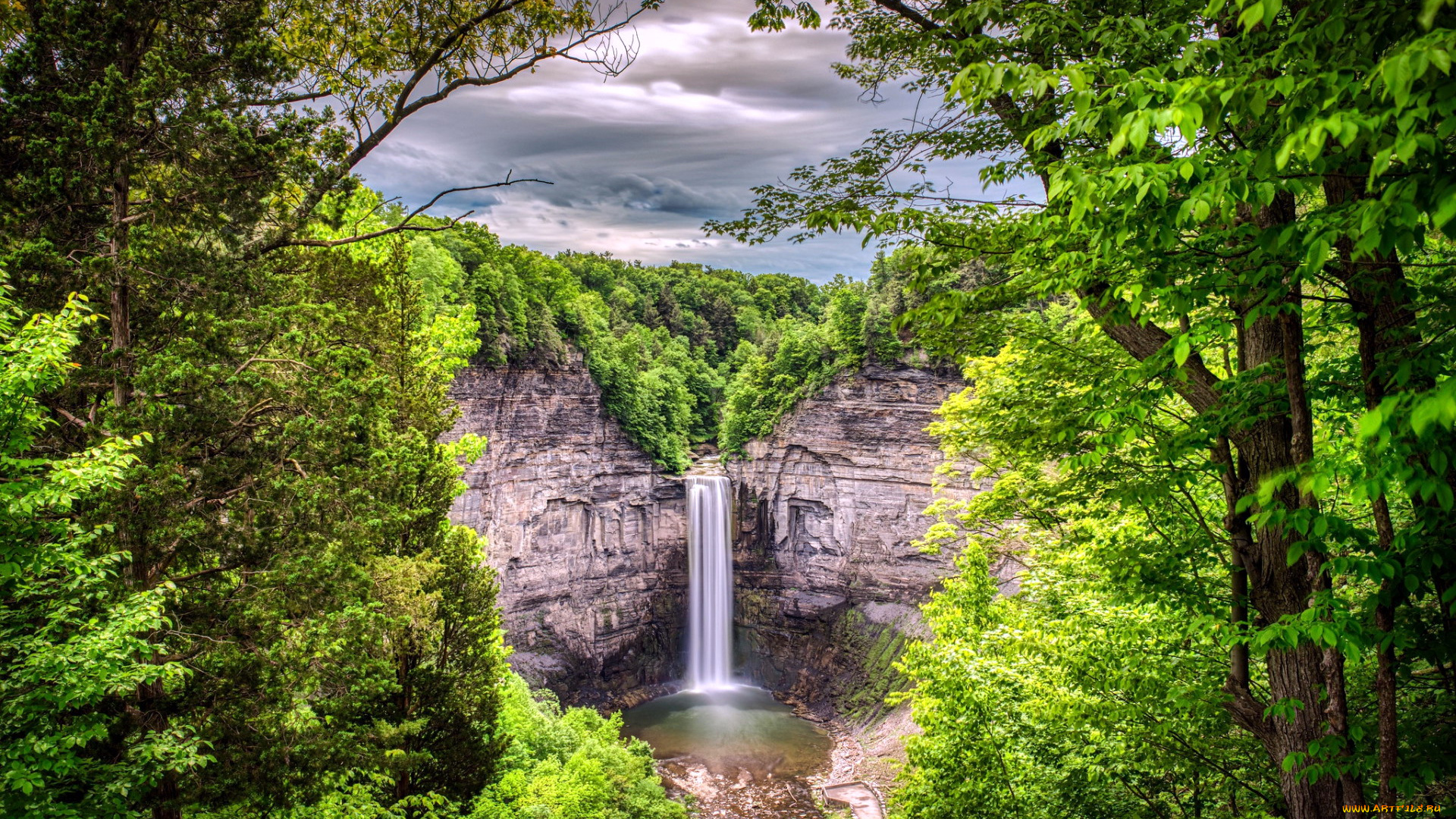 природа, водопады, вода, водопад, поток