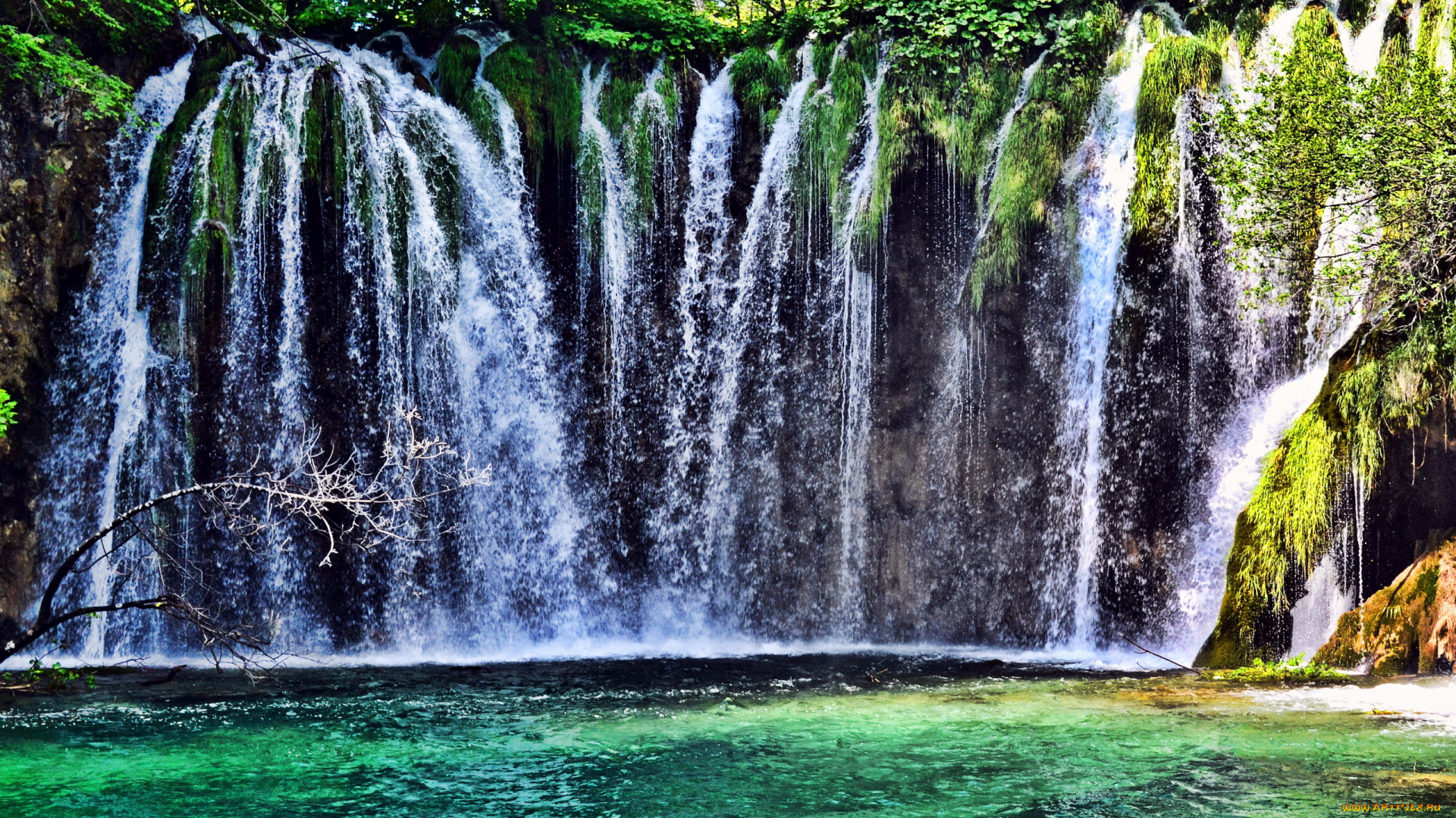 природа, водопады, водопад, вода, поток