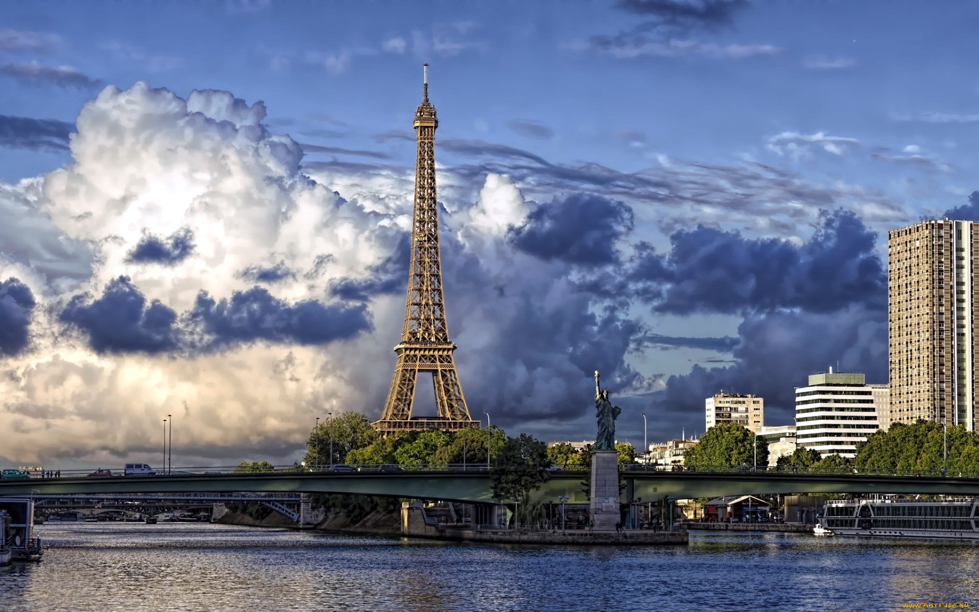 города, париж, , франция, башня
