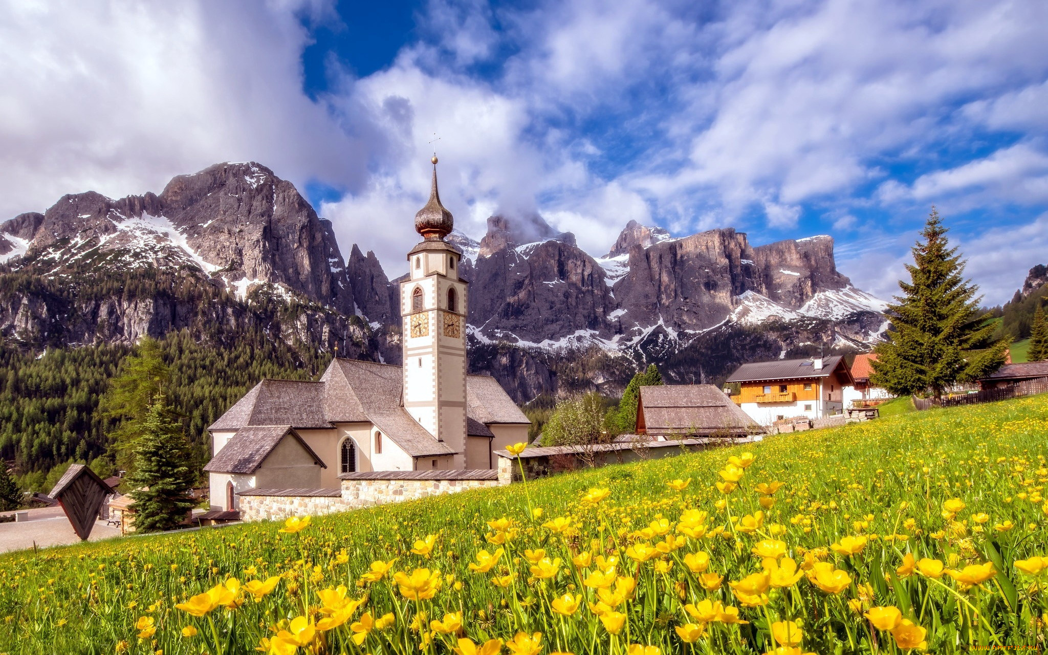 города, -, католические, соборы, , костелы, , аббатства, italy, church, in, dolomites