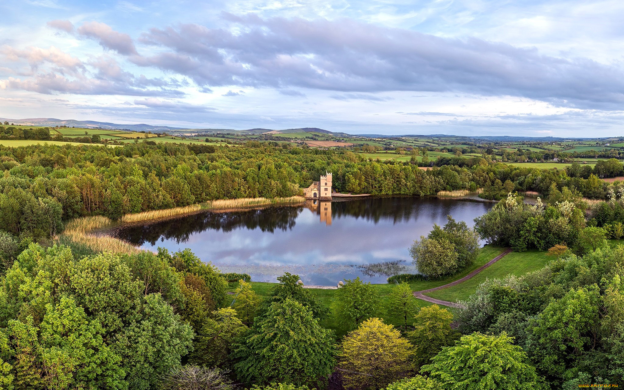 природа, парк, озеро