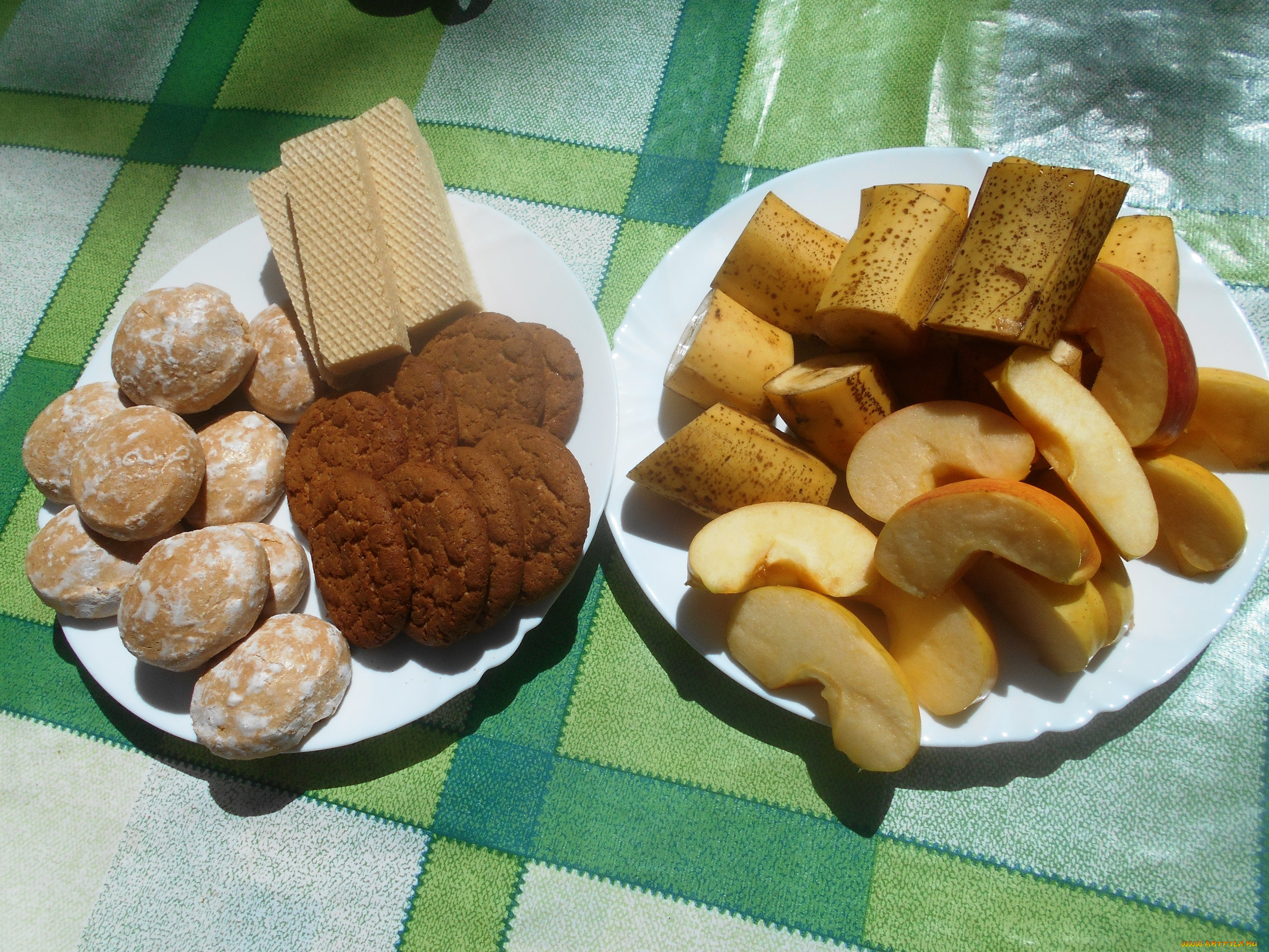 еда, бананы, вафли, яблоки, пряники, печение
