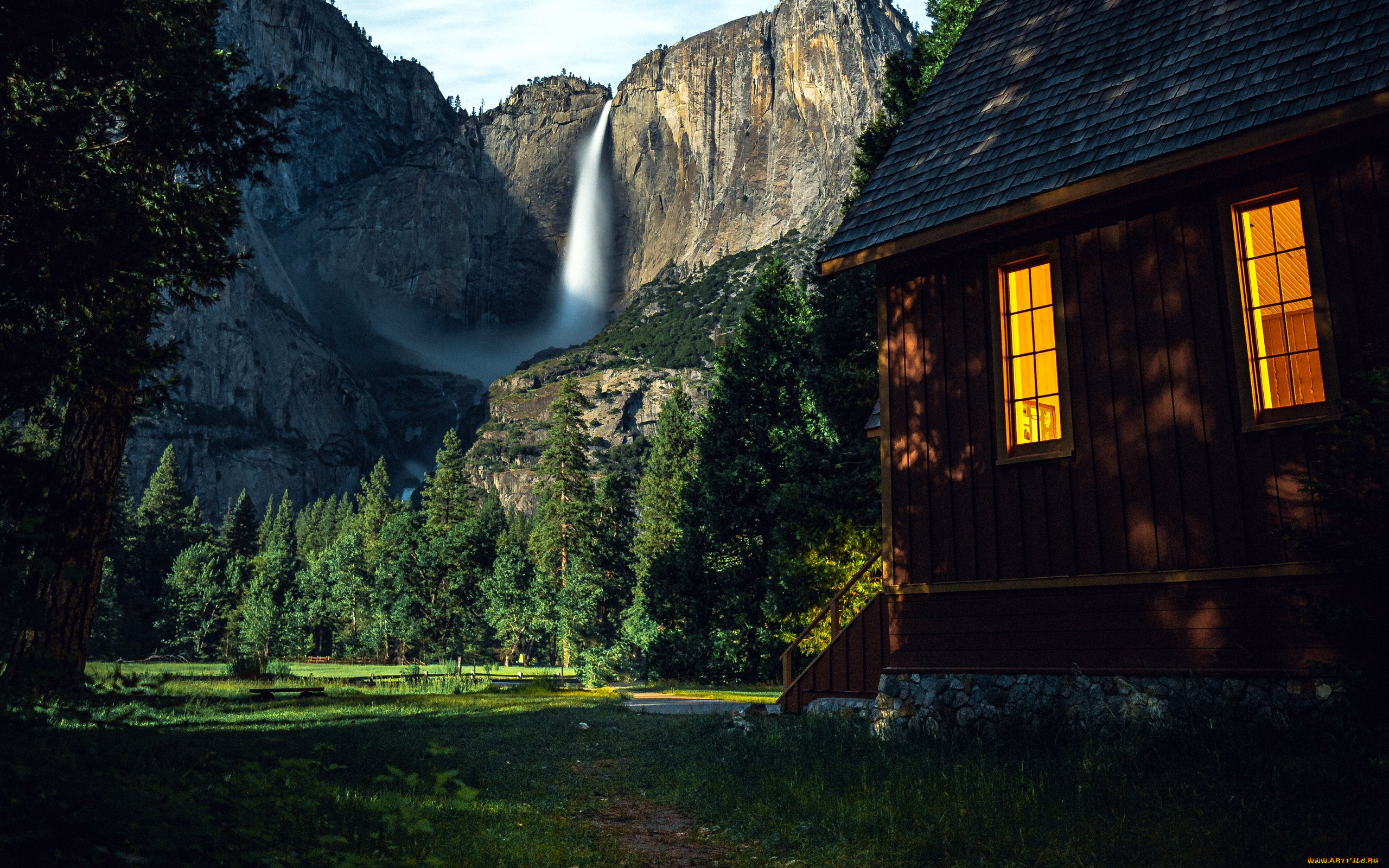 города, -, пейзажи, водопад