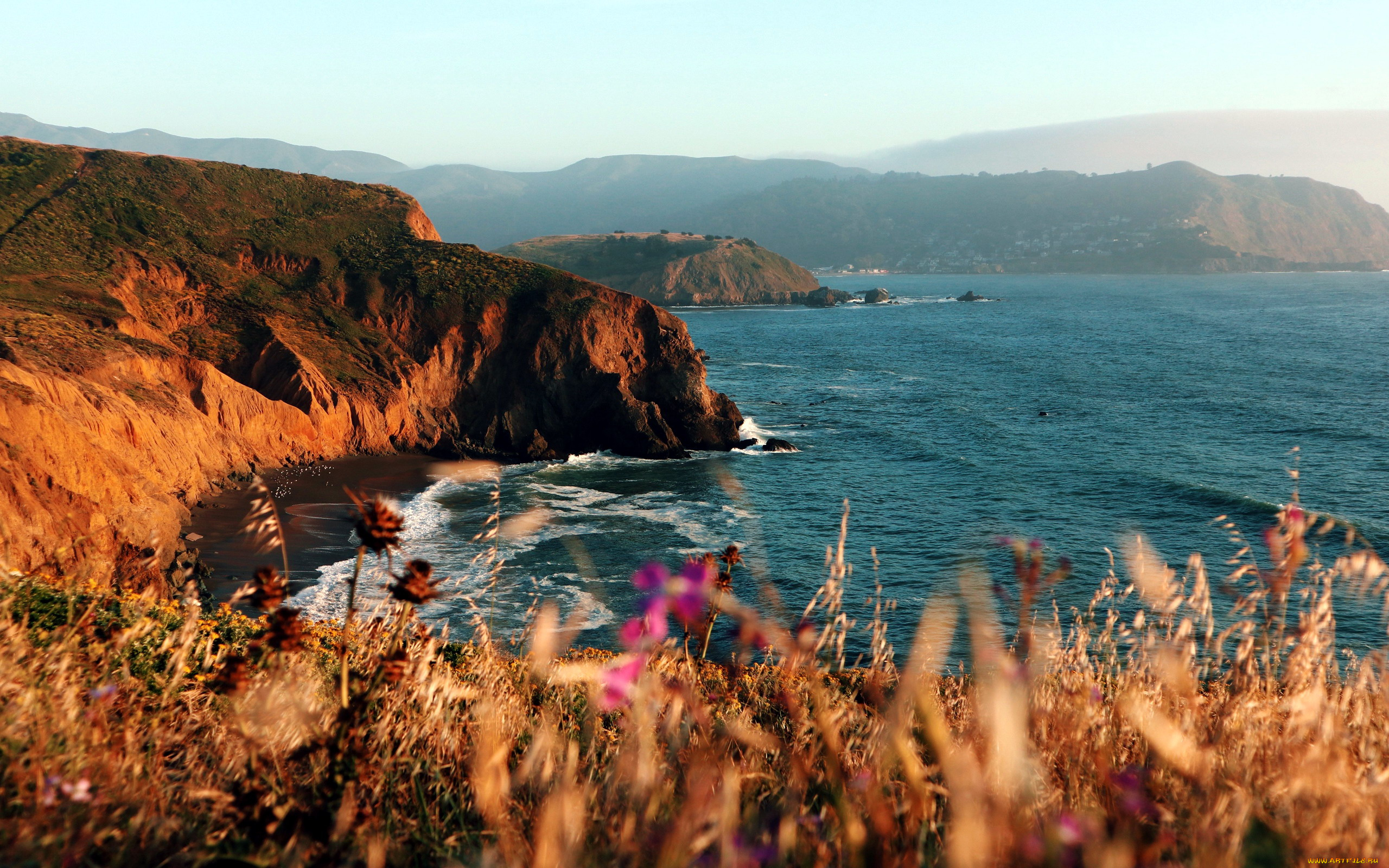 природа, побережье, скалы