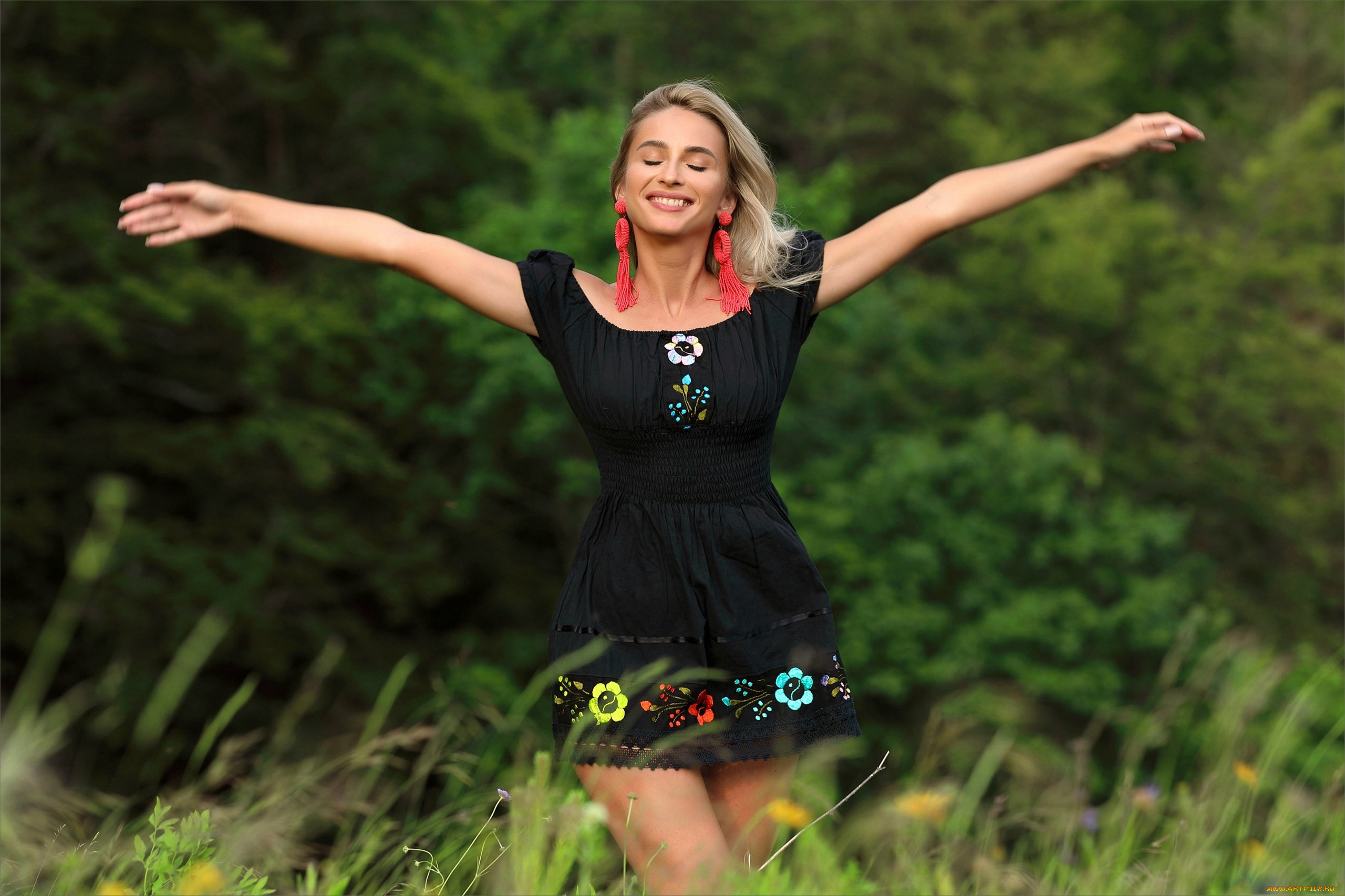 девушки, cara, mell, платье, серьги, настроение