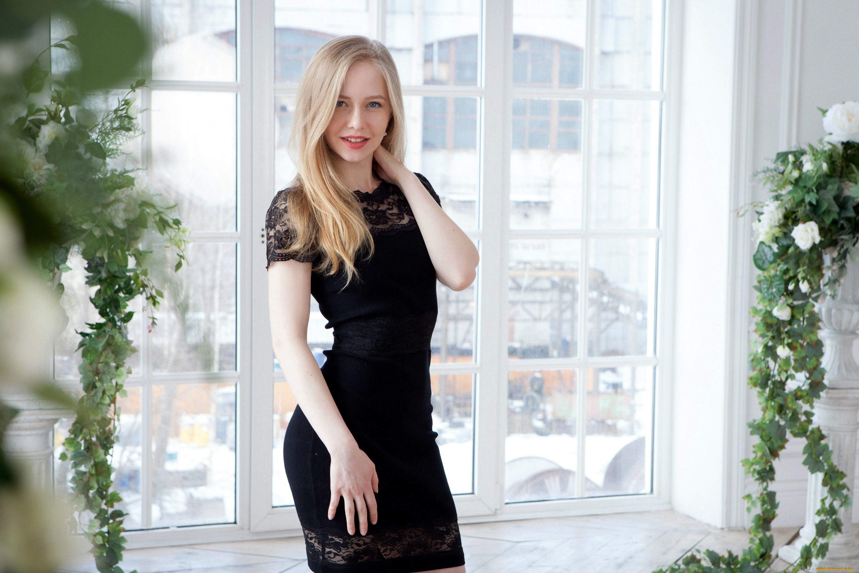 девушки, lola, myluv, черное, платье, кружева