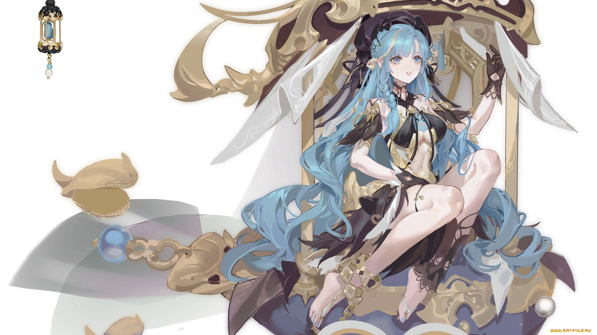 аниме, unknown, , другое, , девушка, беседка