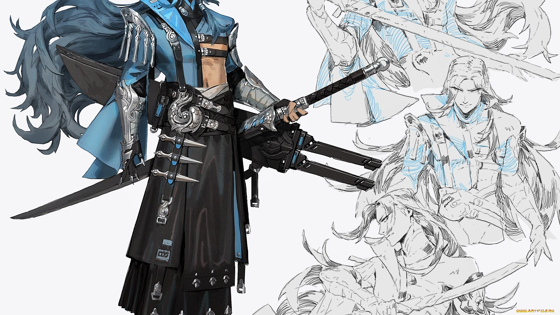 фэнтези, люди, парень, оружие