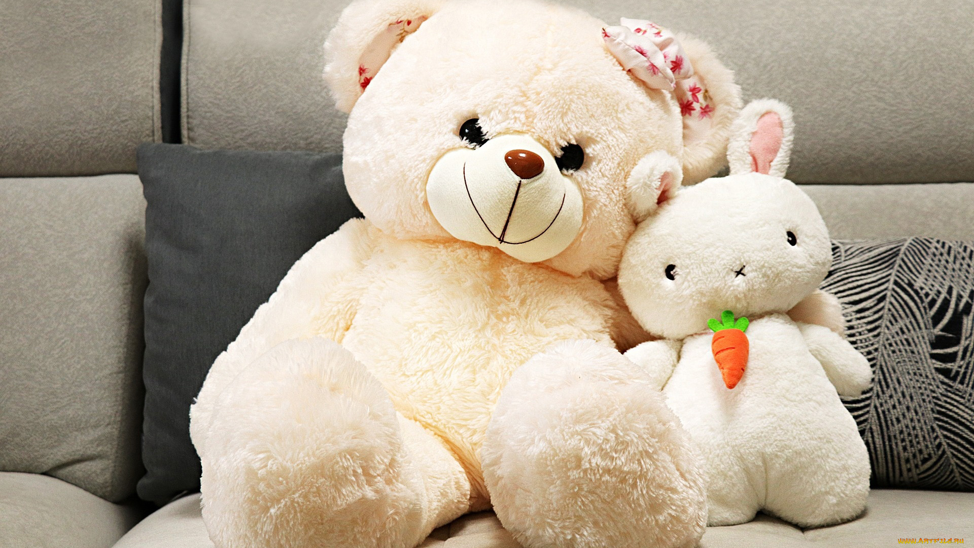 разное, игрушки, плюшевый, медведь, кролик