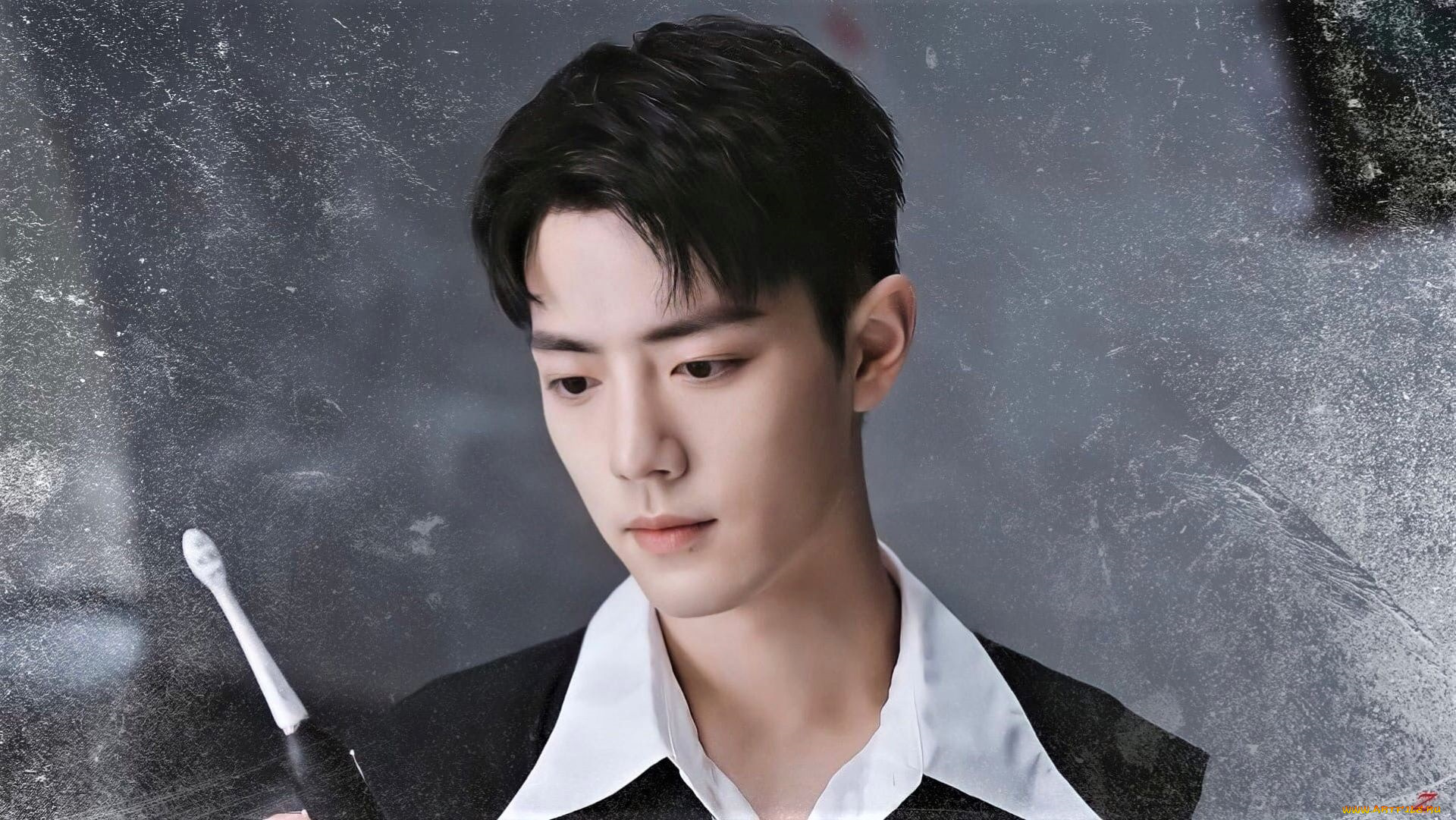 мужчины, xiao, zhan, актер, лицо, зубная, щетка