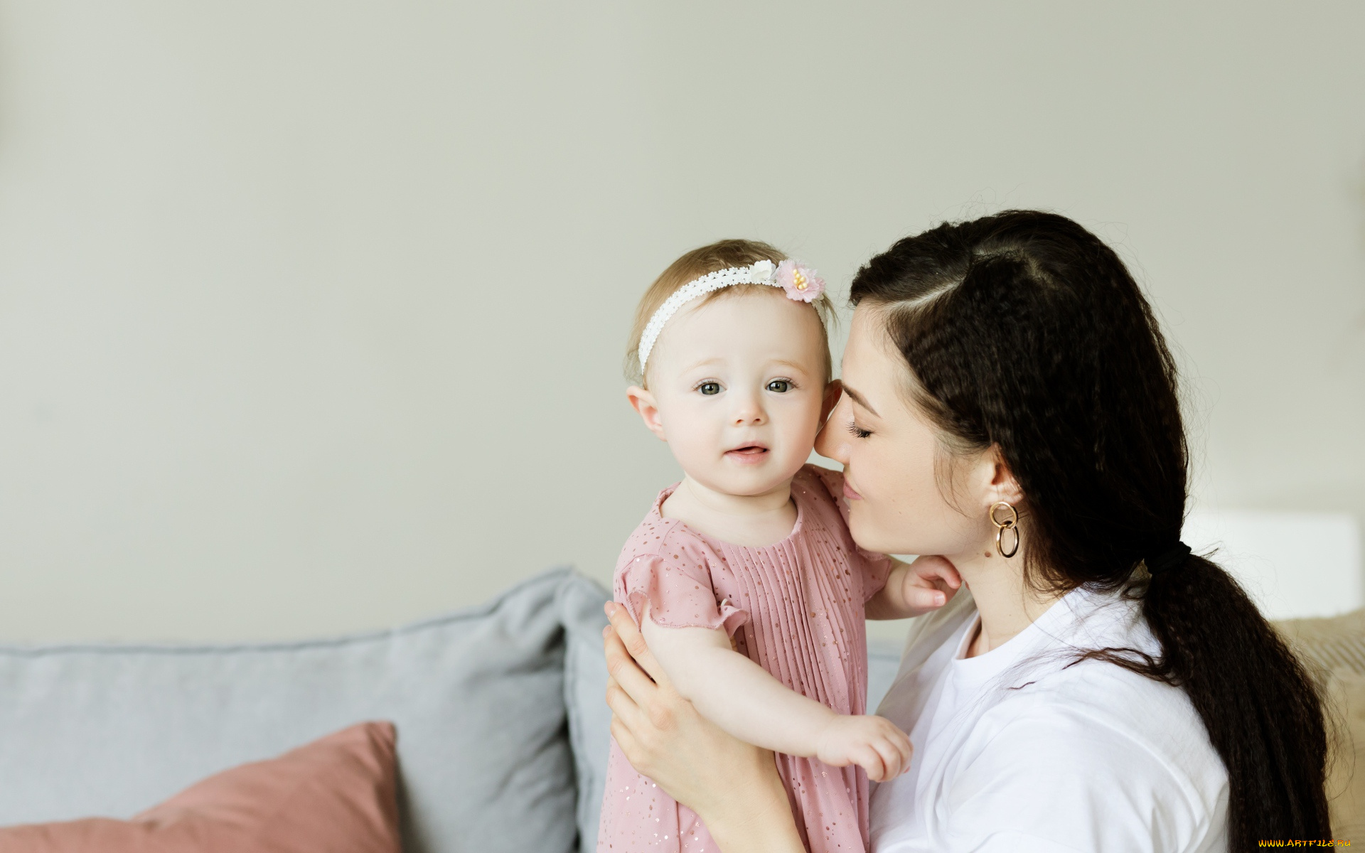 разное, люди, мама, ребенок, подушки