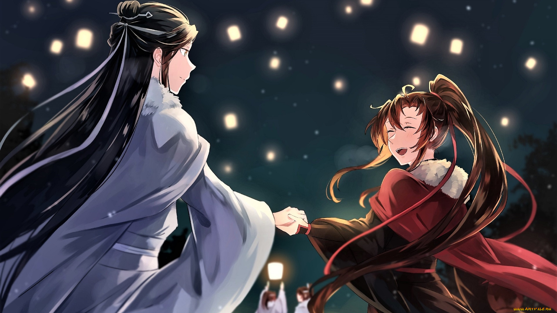 аниме, mo, dao, zu, shi, вэй, усянь, лань, ванцзи, фонари