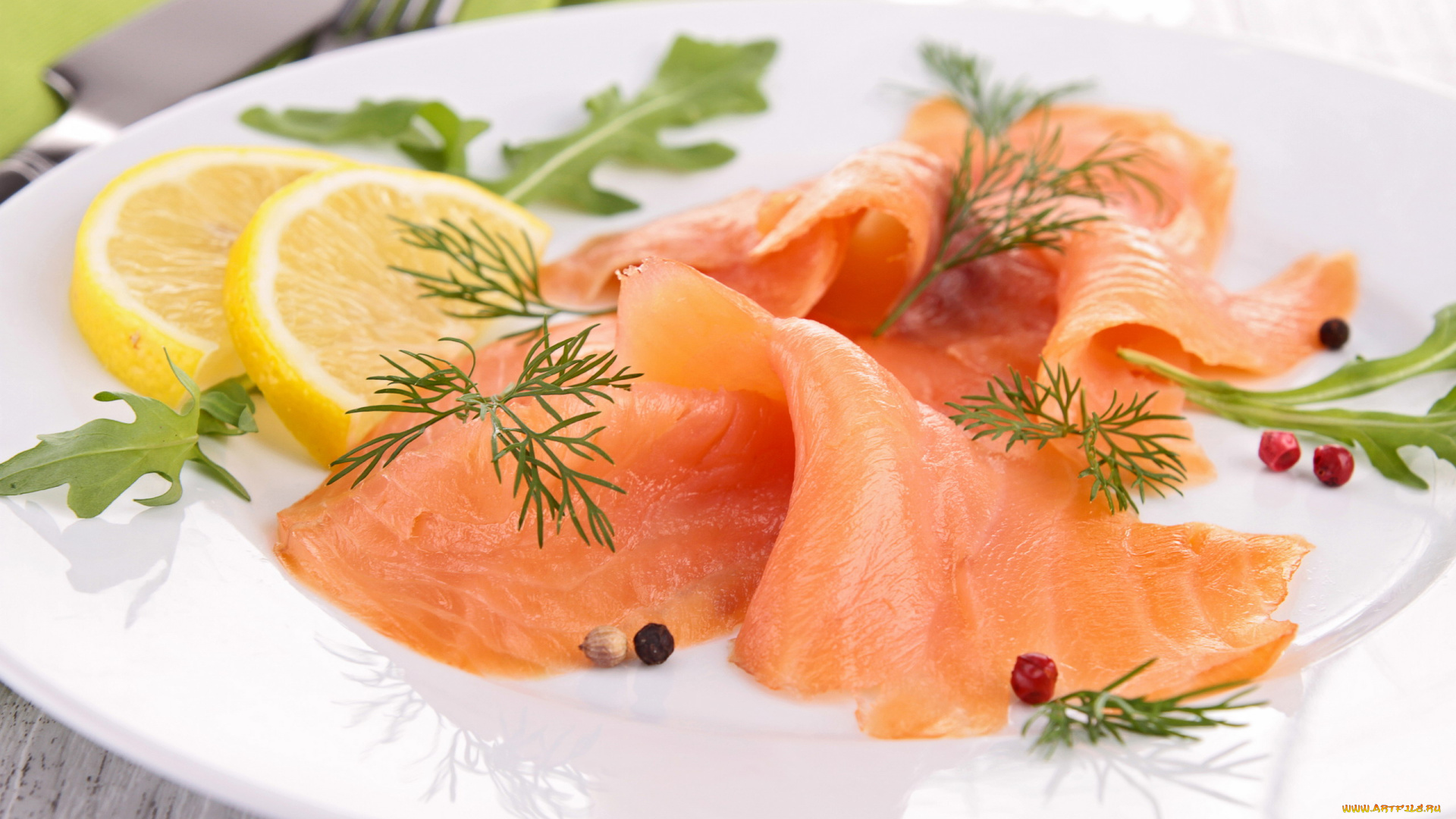 еда, рыбные, блюда, , с, морепродуктами, укроп, форель, лимон