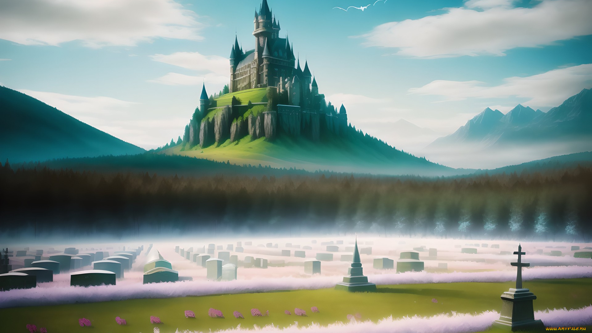 фэнтези, замки, нейросети, графика, нейроарт, ai, art, нейронные, сети, рисунки, нейро, искусство