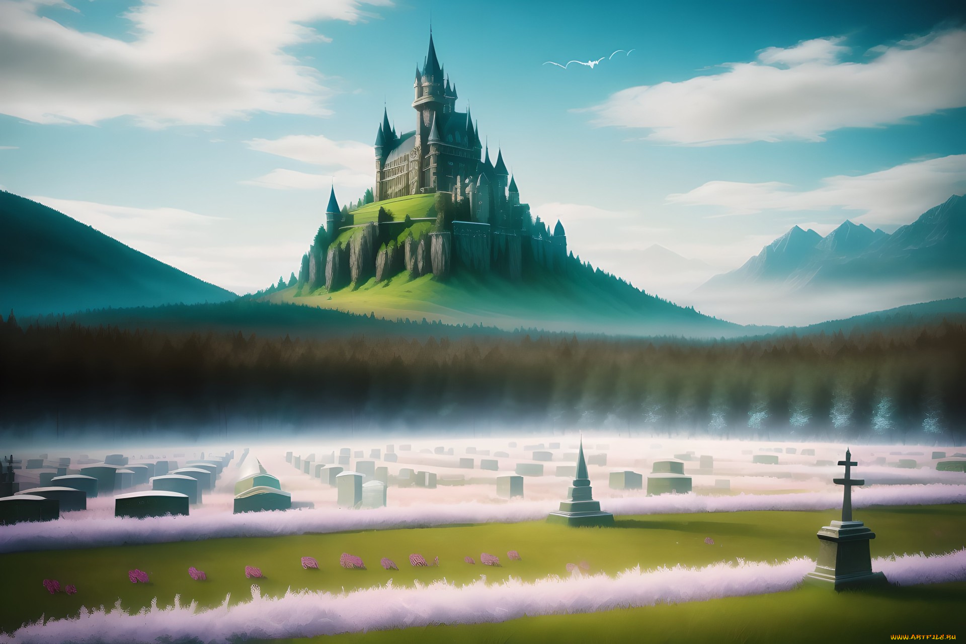 фэнтези, замки, нейросети, графика, нейроарт, ai, art, нейронные, сети, рисунки, нейро, искусство