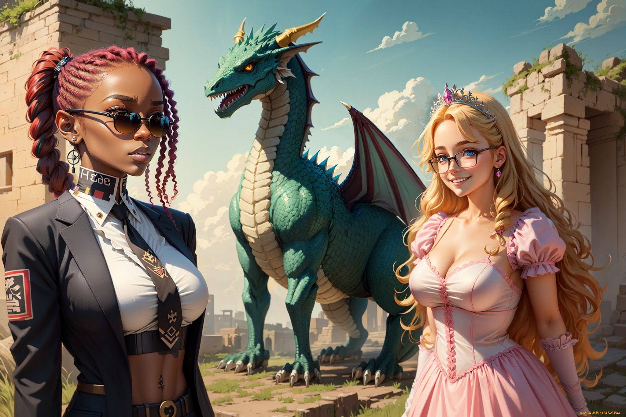 фэнтези, красавицы, и, чудовища, нейросети, графика, нейроарт, ai, art, нейронные, сети, рисунки, нейро, искусство