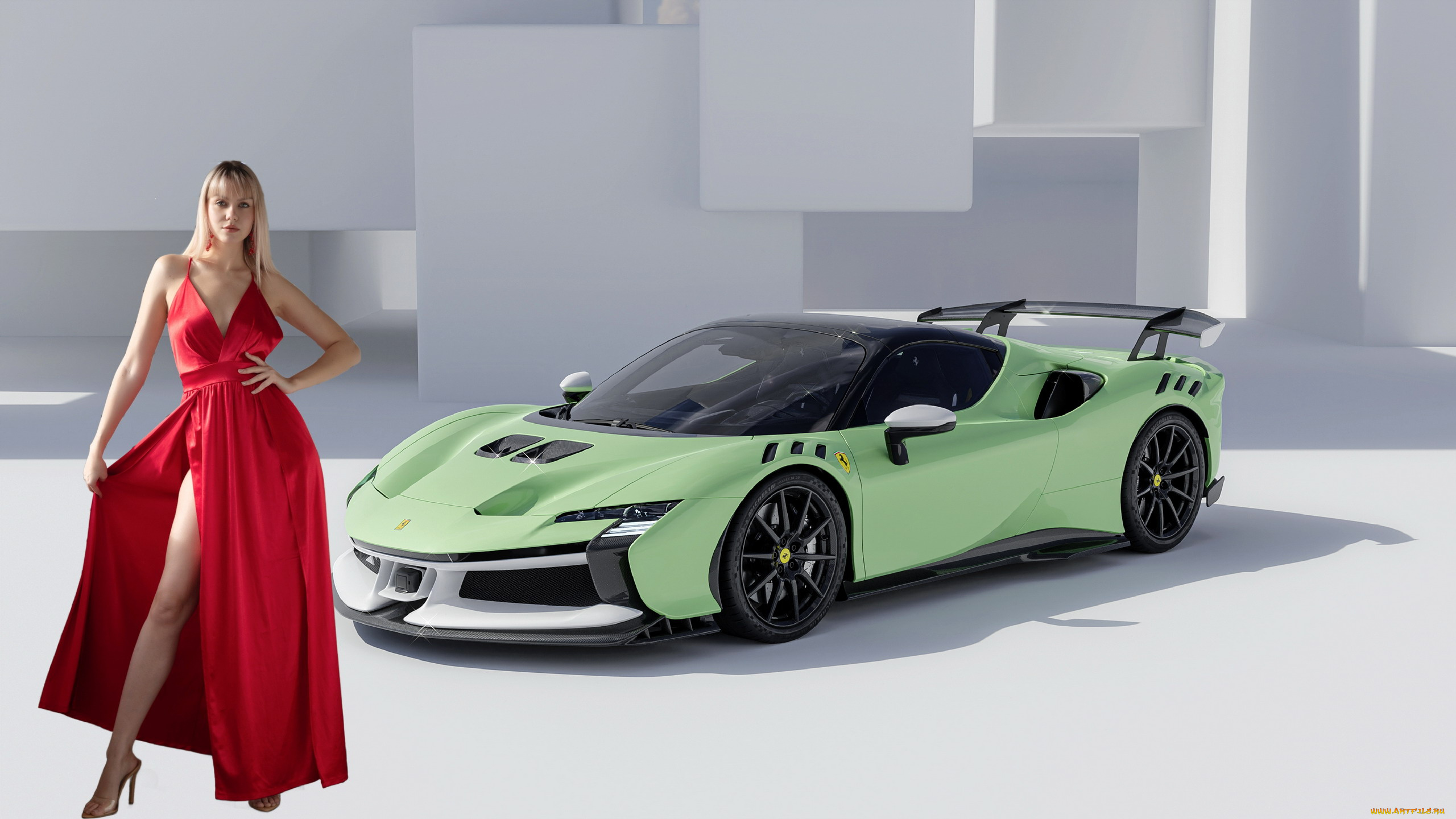 ferrari-sf90-stradale, lana, lane, автомобили, -авто, с, девушками, lana, lane