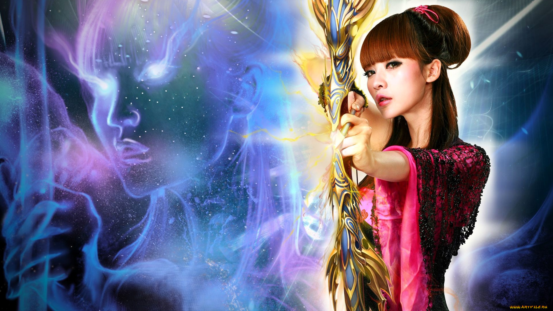 видео, игры, red, cliff, девушка, лучница, лук