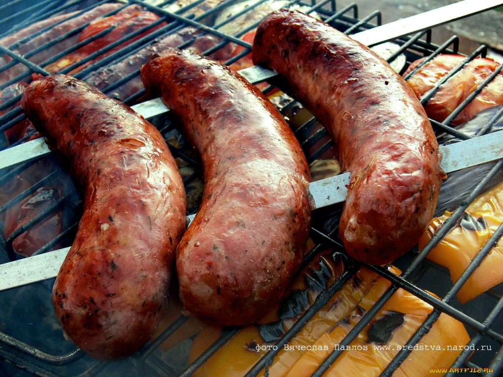 шашлык, мангал, сосиски, жаровня, еда, барбекю