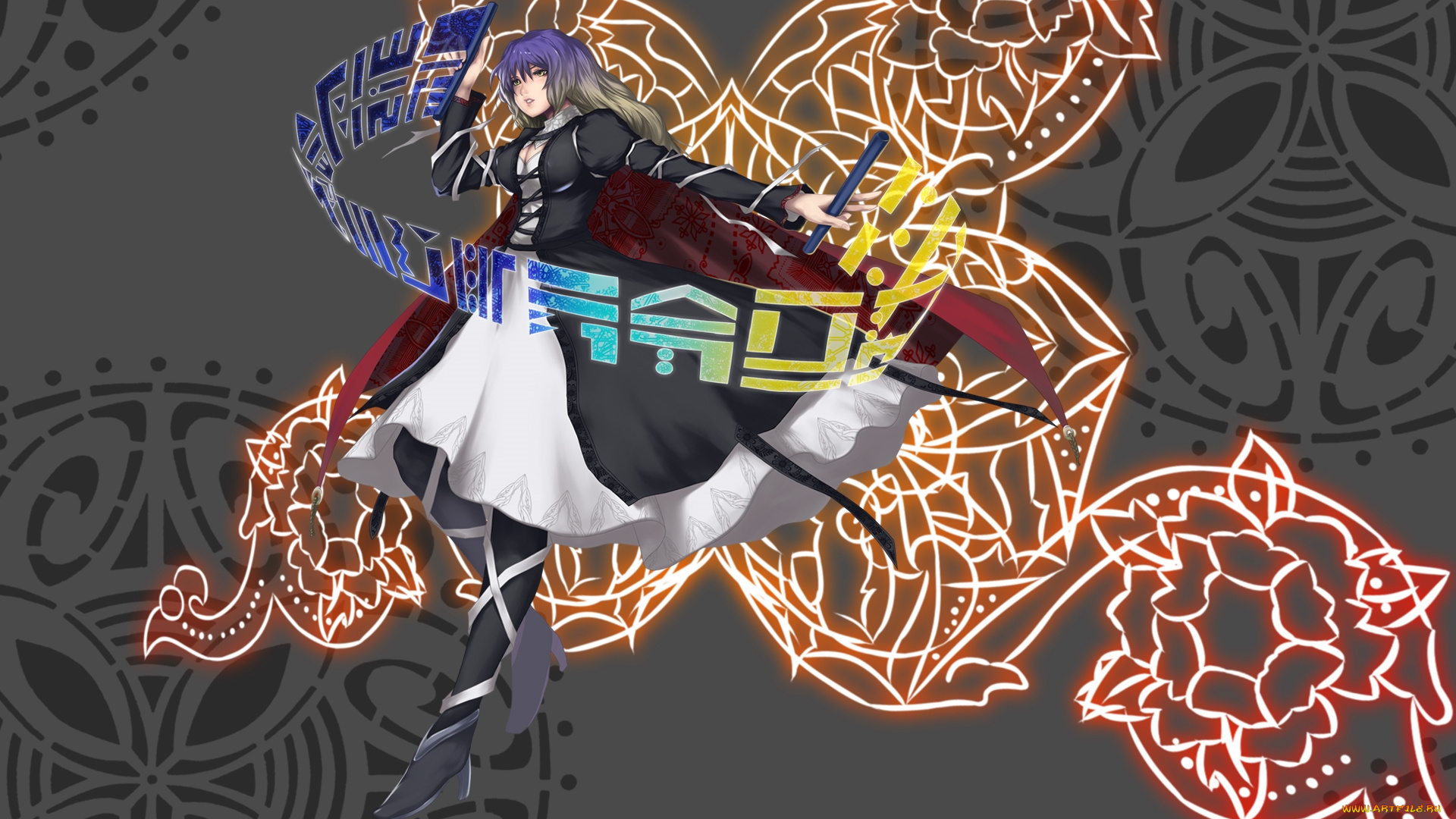 аниме, touhou, девушка, магия, ведьма