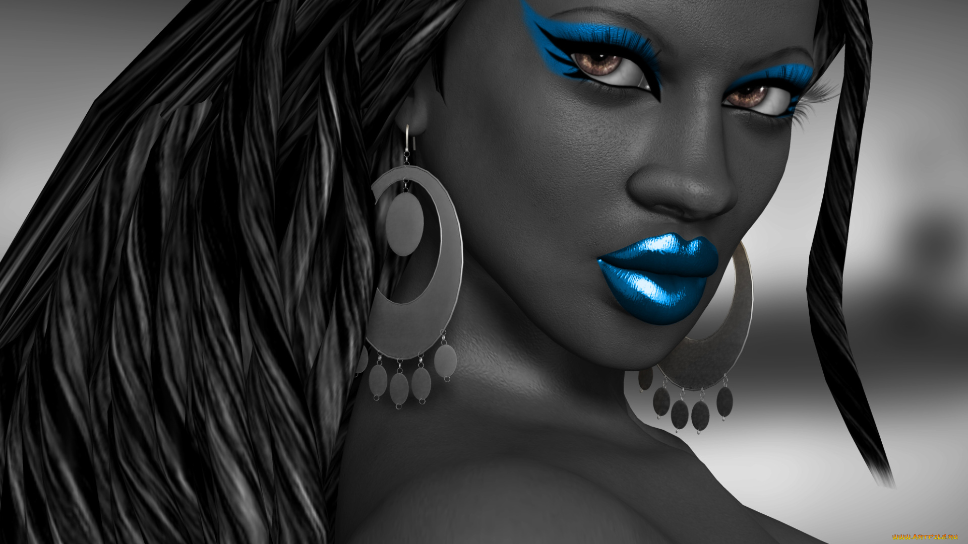 3д, графика, portraits, портрет, девушка, губы, глаза