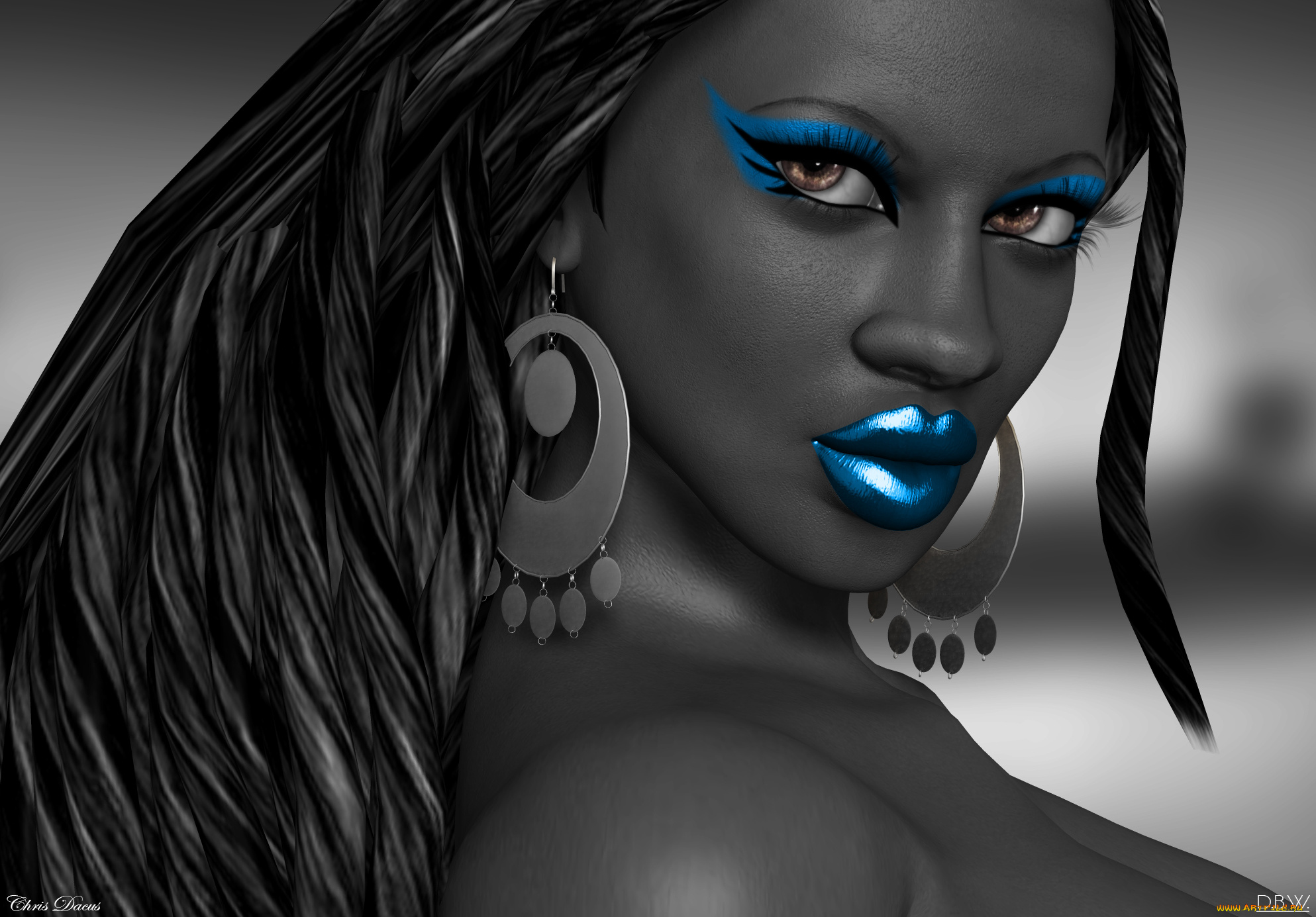 3д, графика, portraits, портрет, девушка, губы, глаза