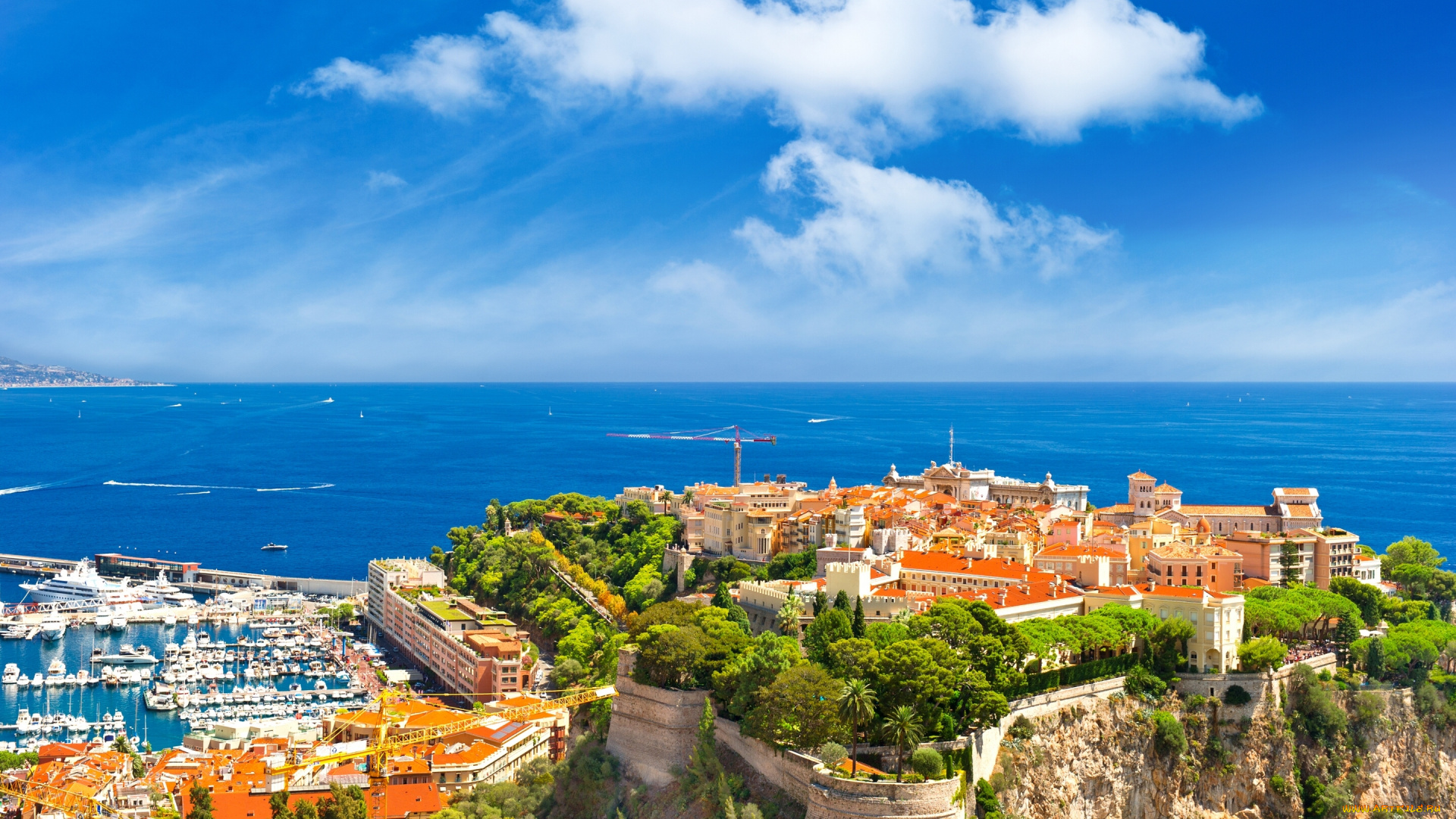 monaco, города, монако, , монако, панорама, лигурийское, море, ligurian, sea