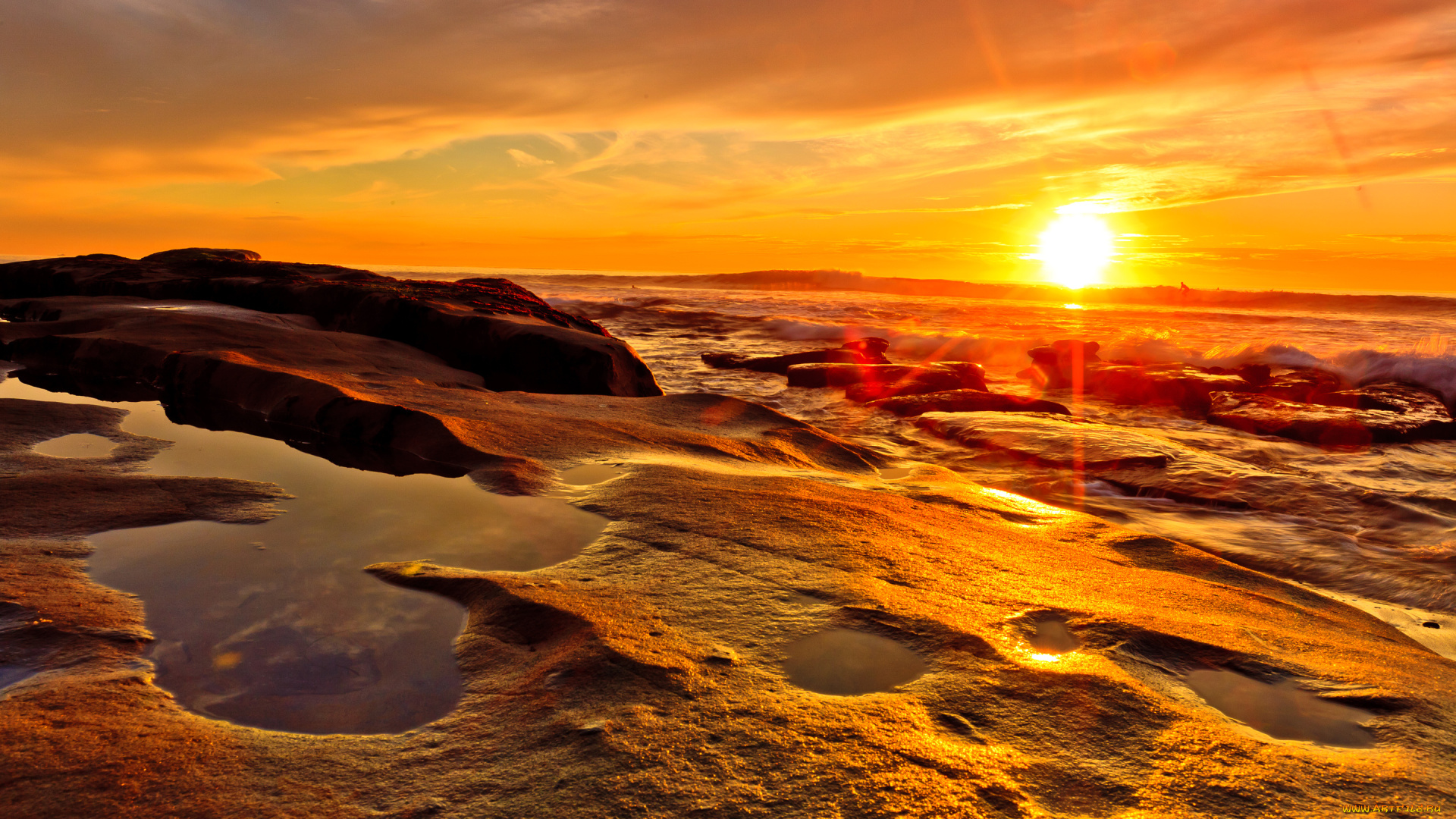 природа, восходы, закаты, скалы, море, закат, облака, камни, волны, небо