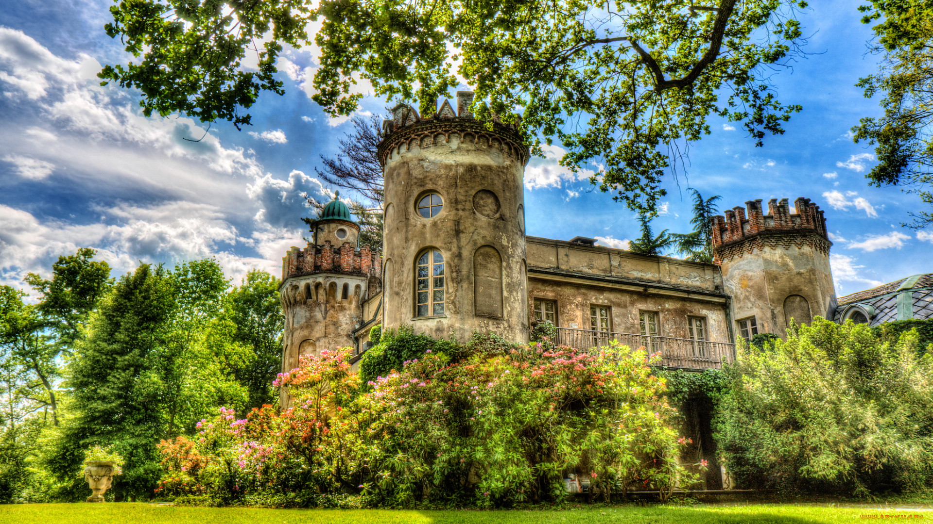 villa, dei, laghi, , italy, города, -, дворцы, , замки, , крепости, замок, лужайка, парк