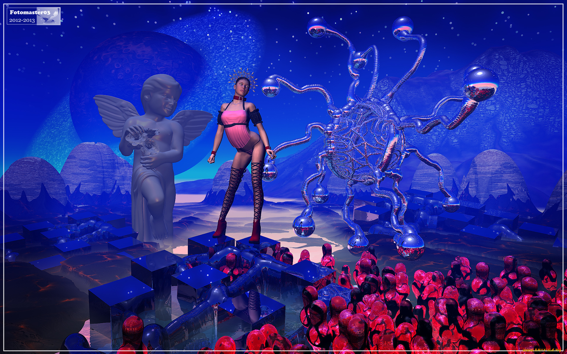 3д, графика, фантазия, , fantasy, девушка, взгляд