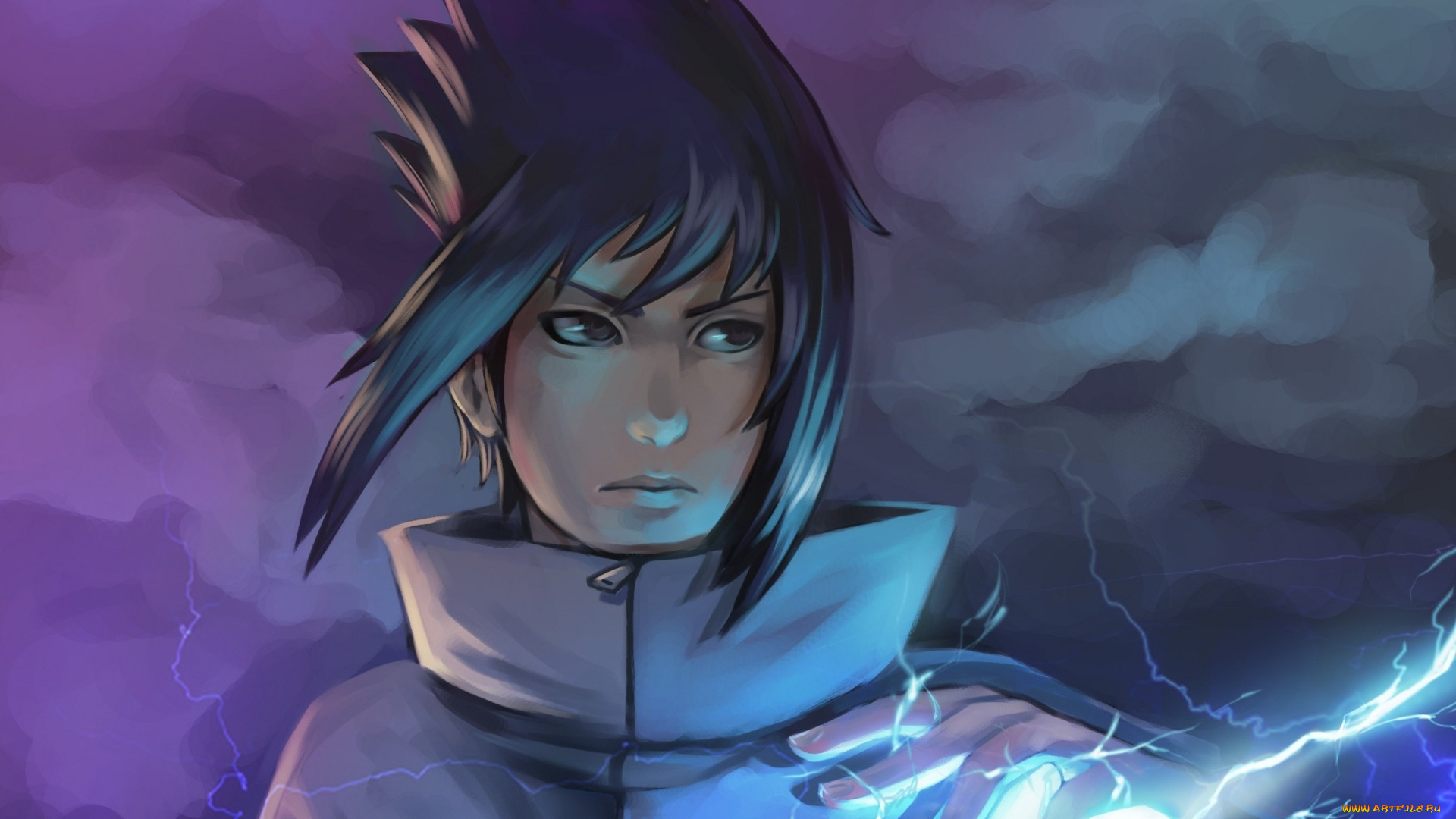 разное, арты, art, naruto, sasuke, uchiha, chidori, jutsu